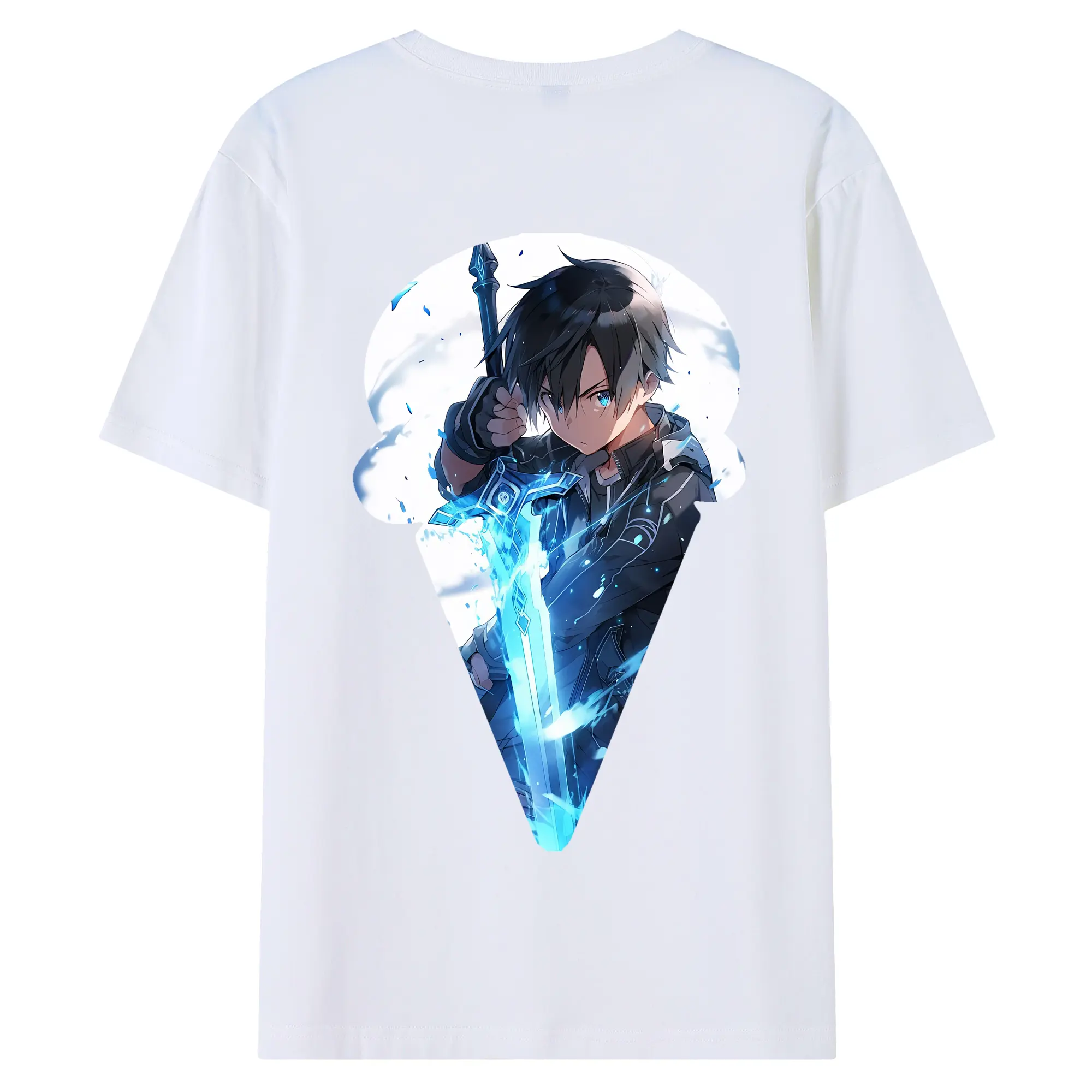 ソードアートオンライン グッズ キリト - 綿100％ 半袖Tシャツ ・ バックプリント ・ 快適 通気性 ・ 日常使い 散歩 スポーツ用