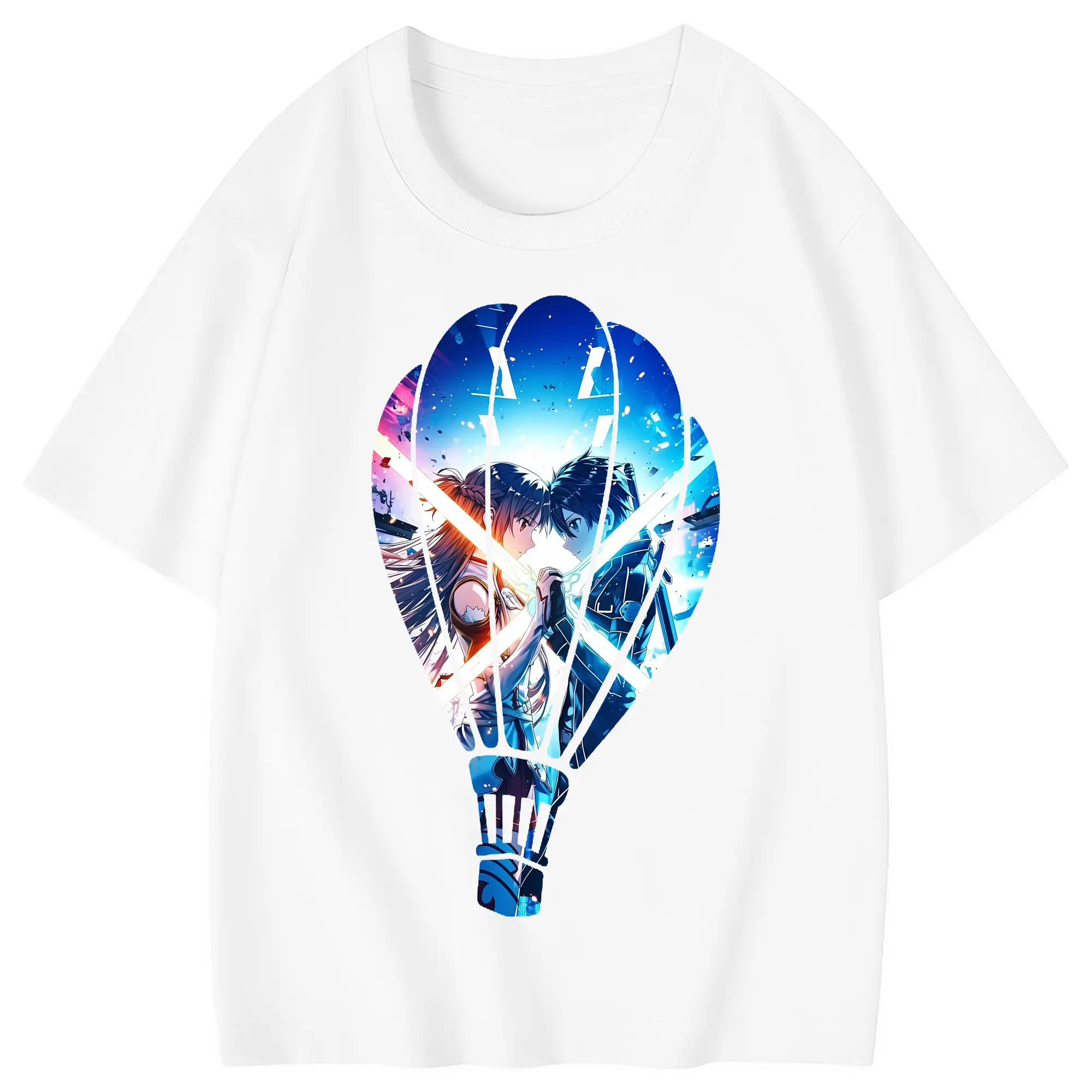 ソードアートオンライン グッズ キリト - 綿100％ キッズTシャツ ・ フロントプリント ・ 快適 通気性 ・ スポーツ カジュアル 散歩用