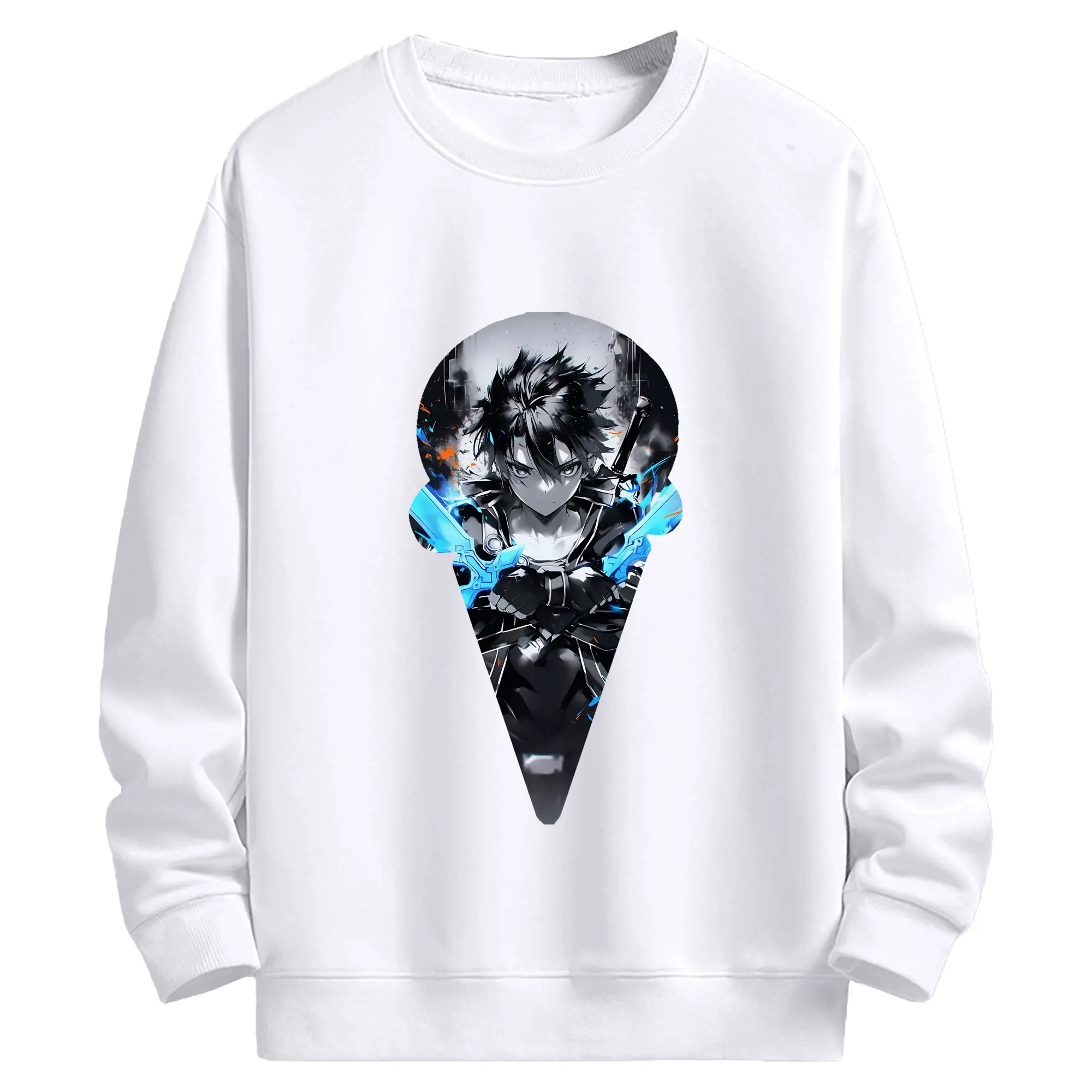 ソードアートオンライン グッズ キリト - 高品質 クルーネック スウェット ・ コットン59％ ポリエステル41％ ・ ユニセックス 長袖 トレーナー ・ カジュアル デイリー スポーツ 散歩用