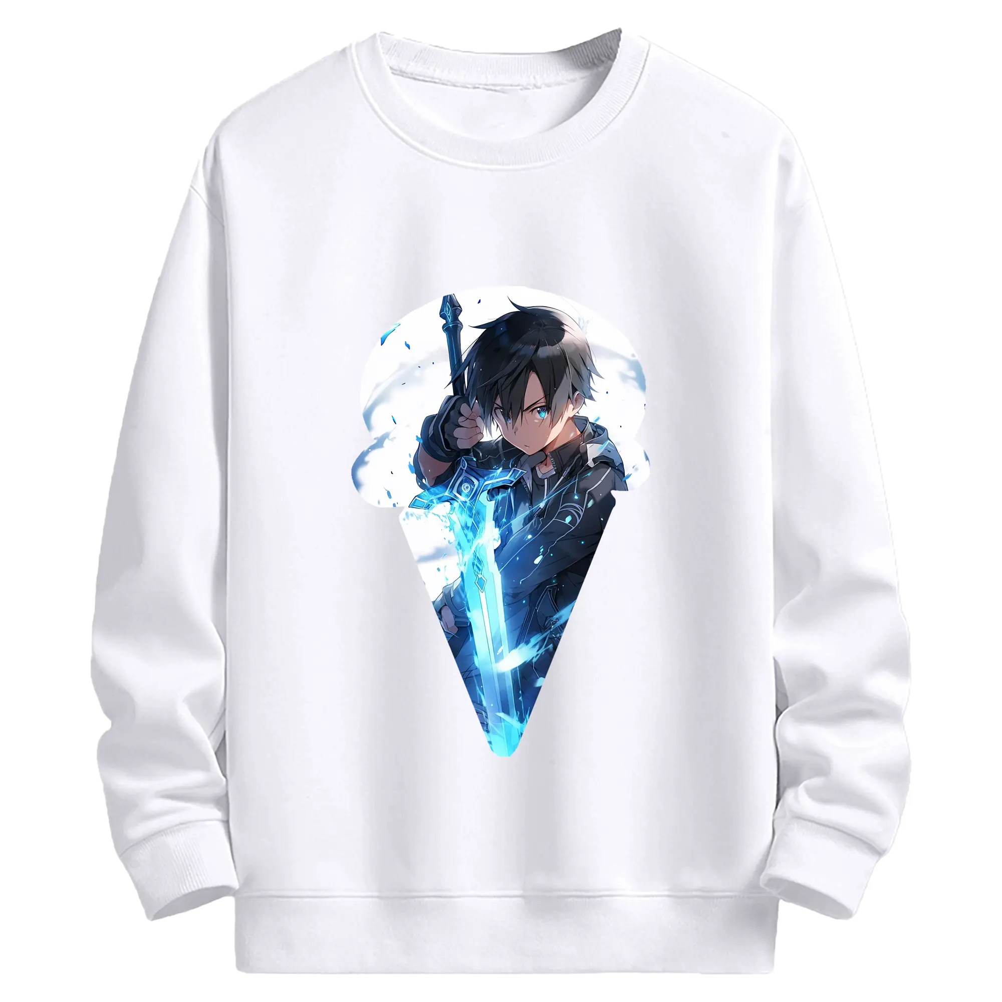 ソードアートオンライン グッズ キリト - 高品質 クルーネック スウェット ・ コットン59％ ポリエステル41％ ・ ユニセックス 長袖 トレーナー ・ カジュアル デイリー スポーツ 散歩用