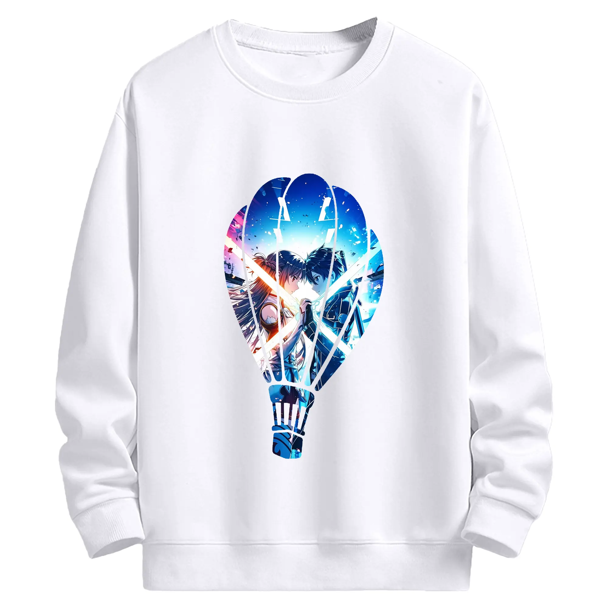 ソードアートオンライン グッズ キリト - 高品質 クルーネック スウェット ・ コットン59％ ポリエステル41％ ・ ユニセックス 長袖 トレーナー ・ カジュアル デイリー スポーツ 散歩用