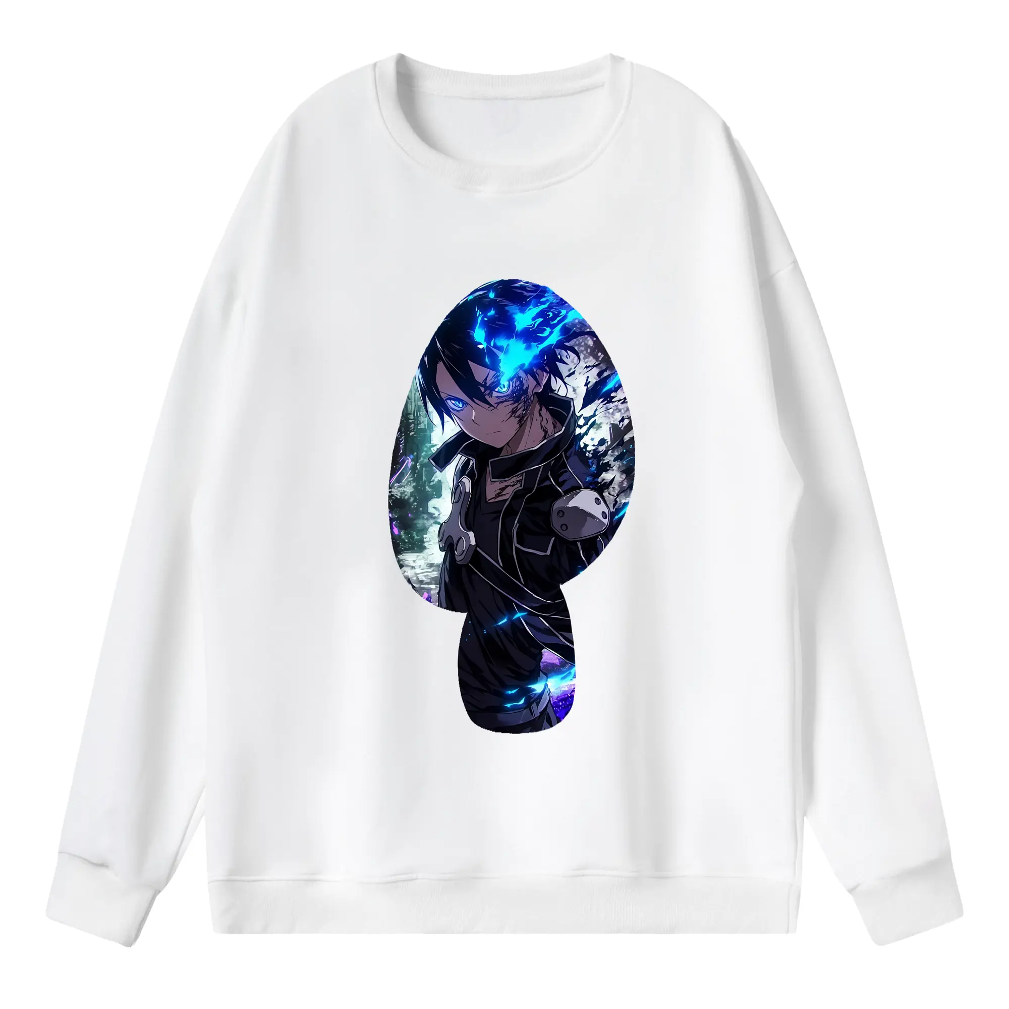 ソードアートオンライン グッズ キリト - 薄手 クルーネック スウェット 裏毛260g · ポリエステル 春秋向け カジュアル 男女兼用 · トレーナー デイリー スポーツ 散歩に最適