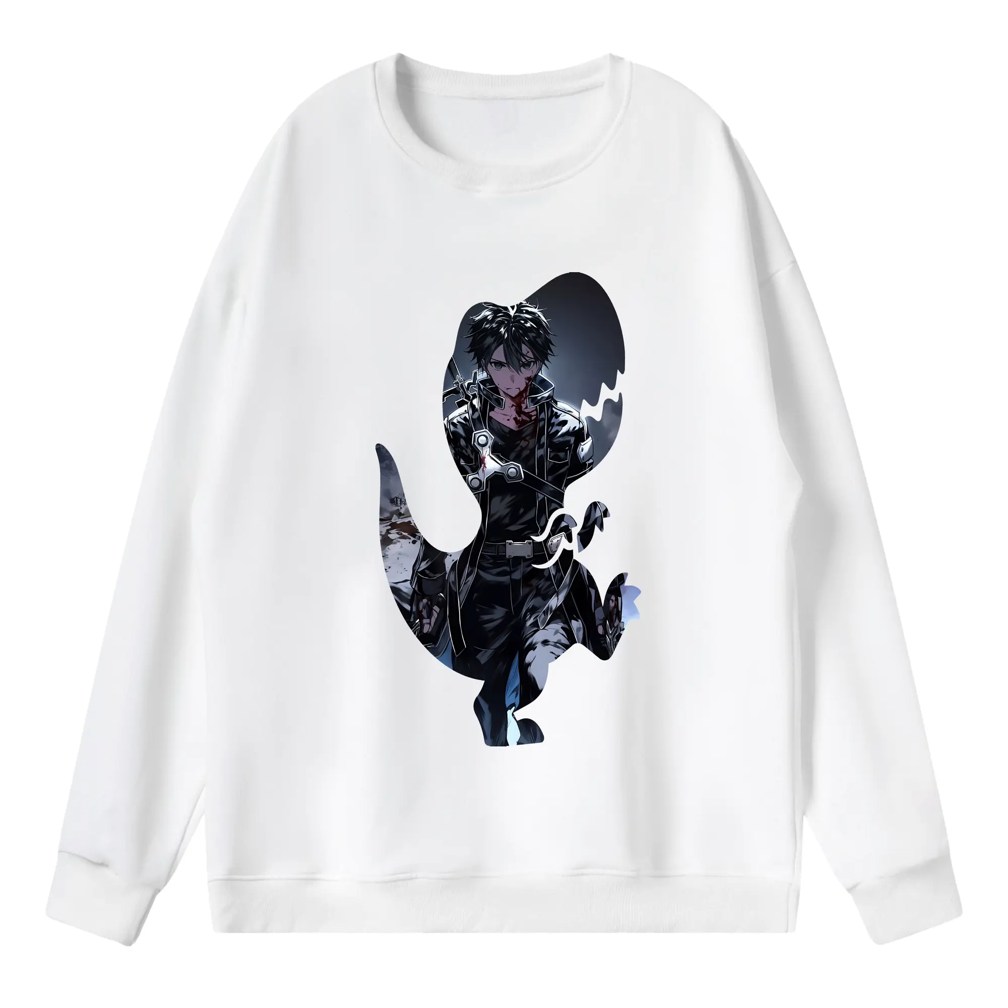 ソードアートオンライン グッズ キリト - 薄手 クルーネック スウェット 裏毛260g · ポリエステル 春秋向け カジュアル 男女兼用 · トレーナー デイリー スポーツ 散歩に最適
