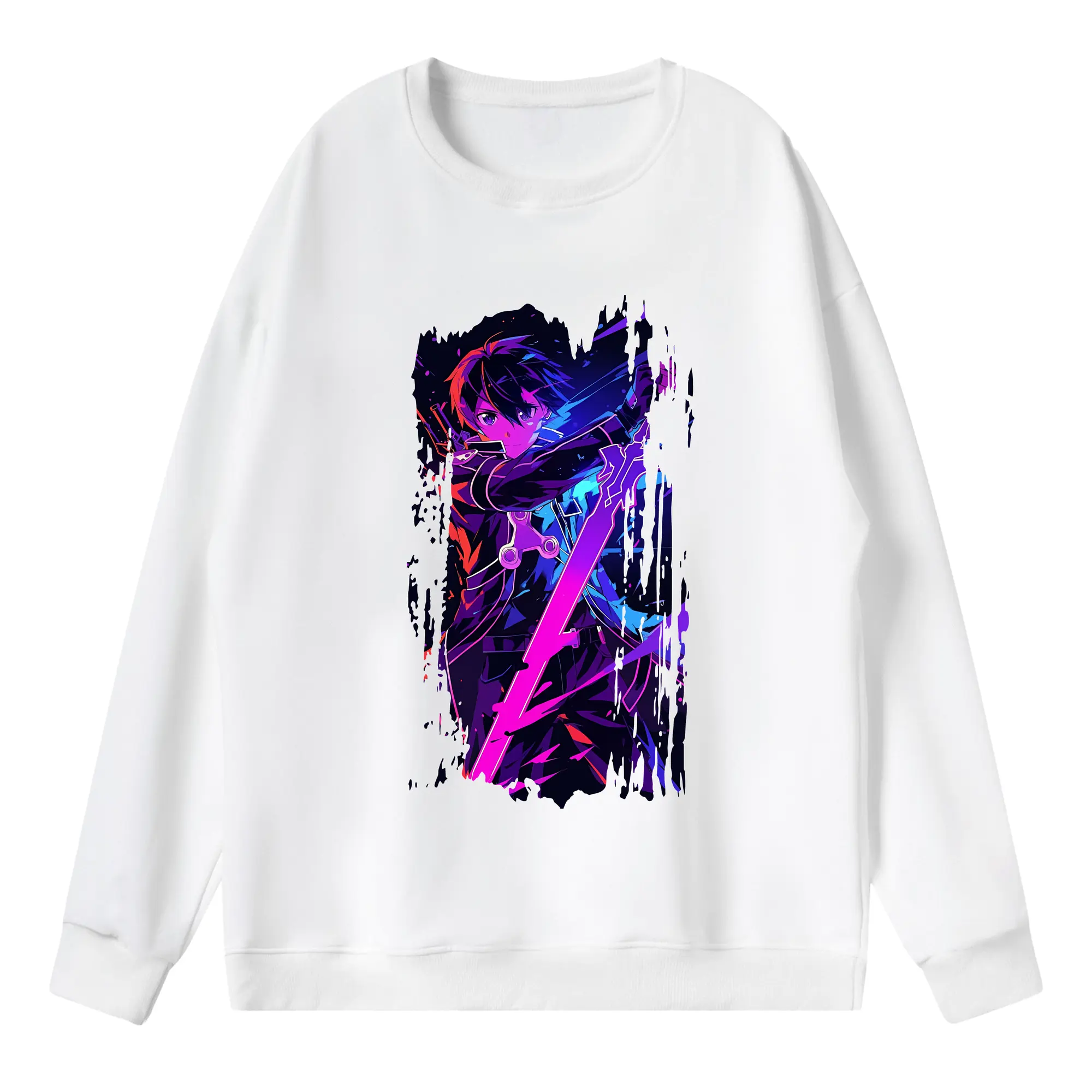 ソードアートオンライン グッズ キリト - 薄手 クルーネック スウェット 裏毛260g · ポリエステル 春秋向け カジュアル 男女兼用 · トレーナー デイリー スポーツ 散歩に最適