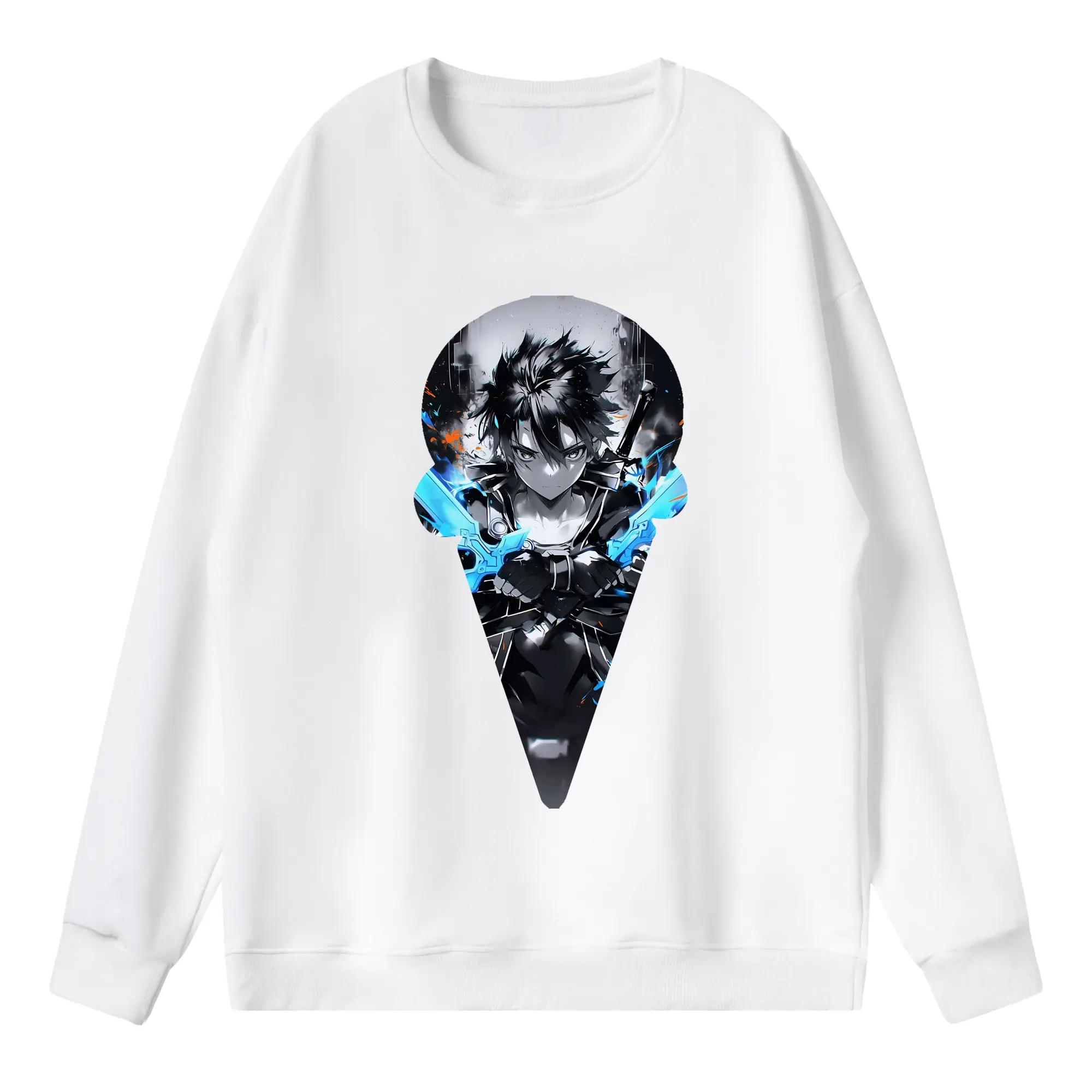 ソードアートオンライン グッズ キリト - 薄手 クルーネック スウェット 裏毛260g · ポリエステル 春秋向け カジュアル 男女兼用 · トレーナー デイリー スポーツ 散歩に最適