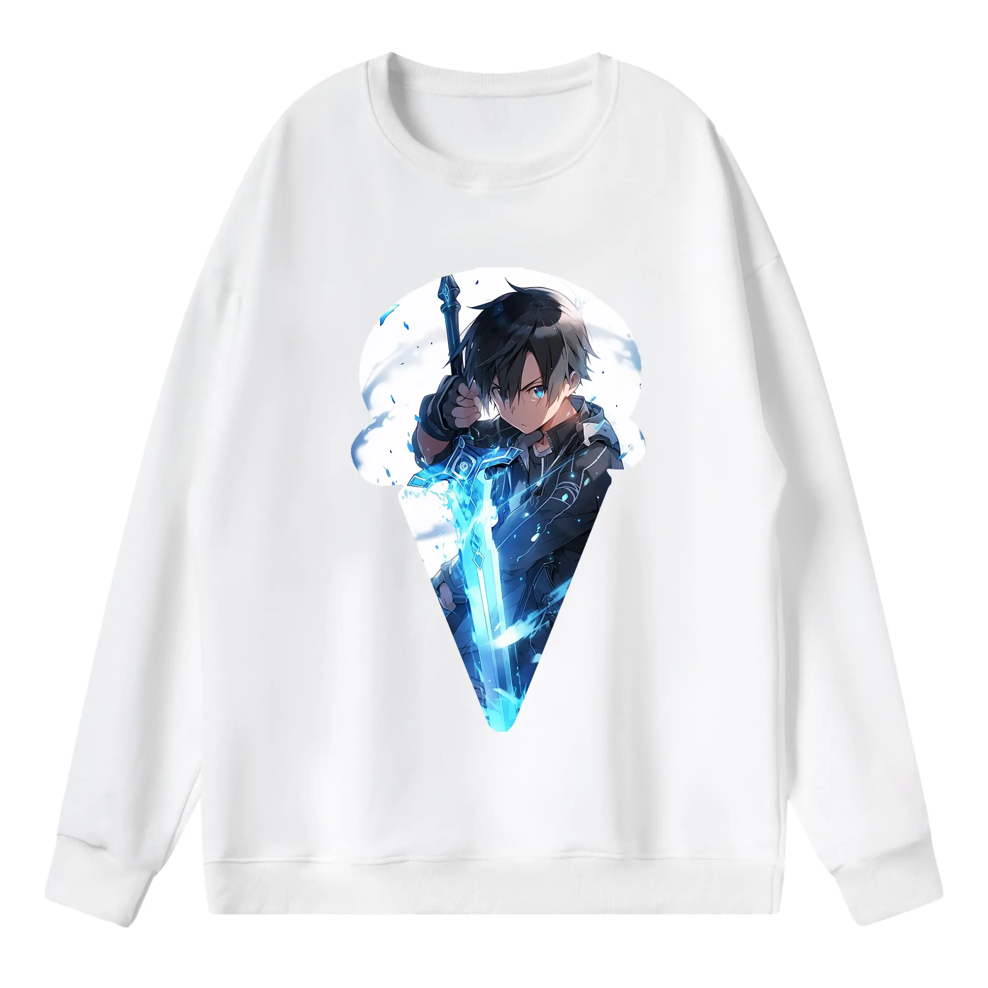 ソードアートオンライン グッズ キリト - 薄手 クルーネック スウェット 裏毛260g · ポリエステル 春秋向け カジュアル 男女兼用 · トレーナー デイリー スポーツ 散歩に最適