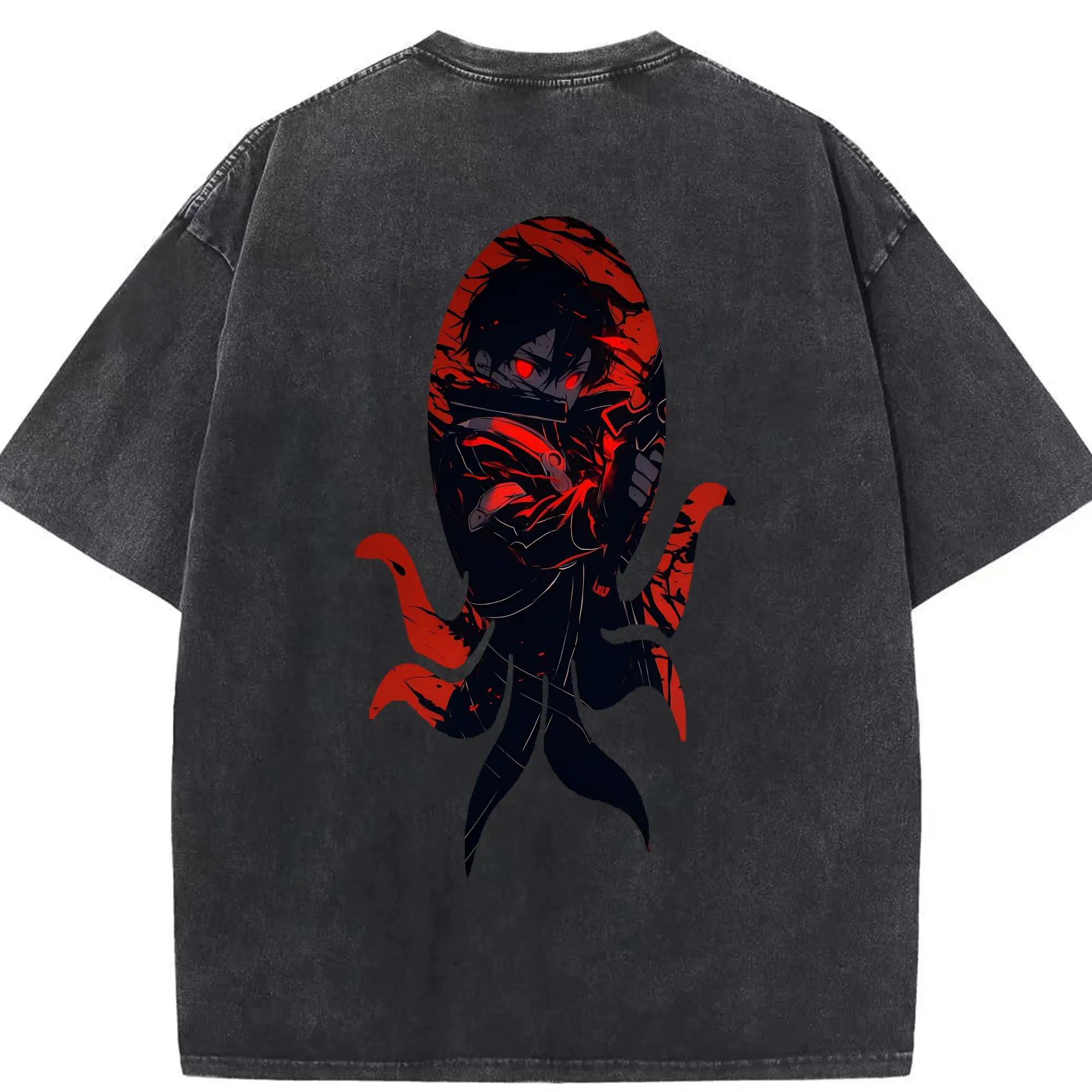 ソードアートオンライン グッズ キリト - 綿100％ ヴィンテージ風 半袖Tシャツ ・ 背面プリント ・ 柔らか肌触り ・ 通気性 快適 ・ スポーツ カジュアル 外出用