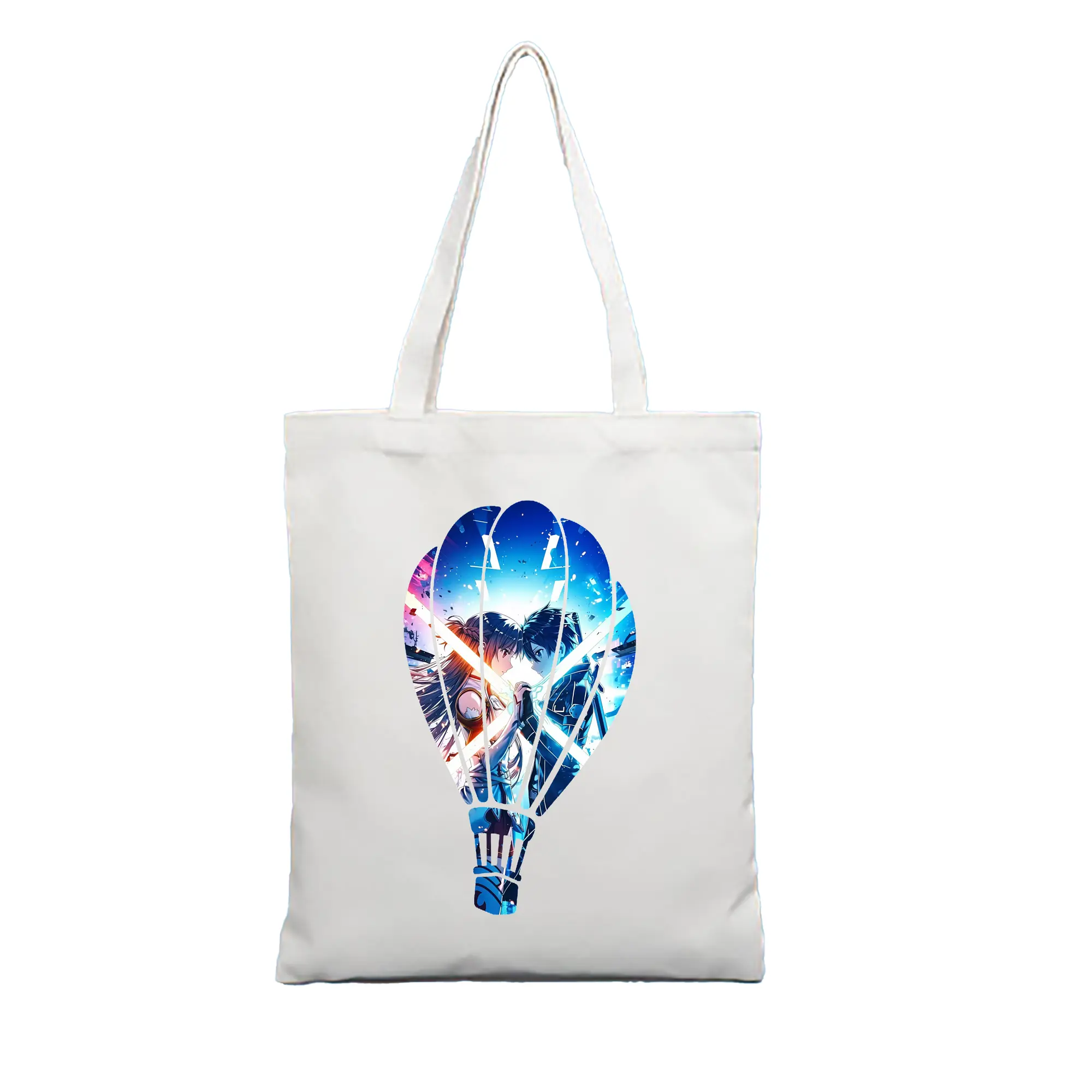 ソードアートオンライン グッズ キリト - 縦型キャンバス手提げバッグ（トートバッグ） ・ キャンバス素材 ・ ショッピング用 ・ 軽量 丈夫 お手入れ簡単