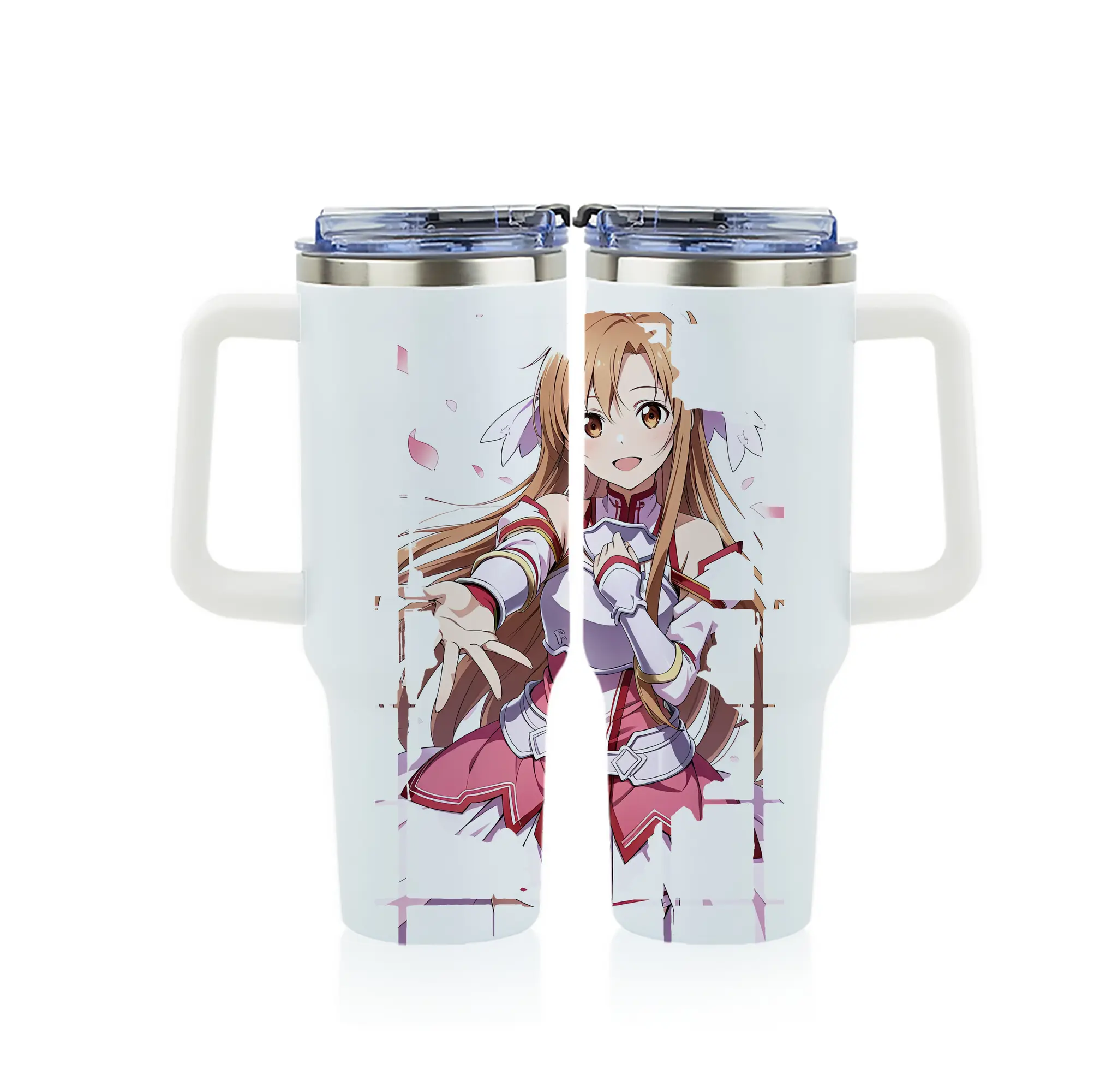 ソードアートオンライン グッズ アスナ - 1200mL フルプリント車用タンブラー ・ 304ステンレス 内側 ・ 201ステンレス 外側 ・ 保温 保冷 ・ 通勤 ドライブ アウトドア用