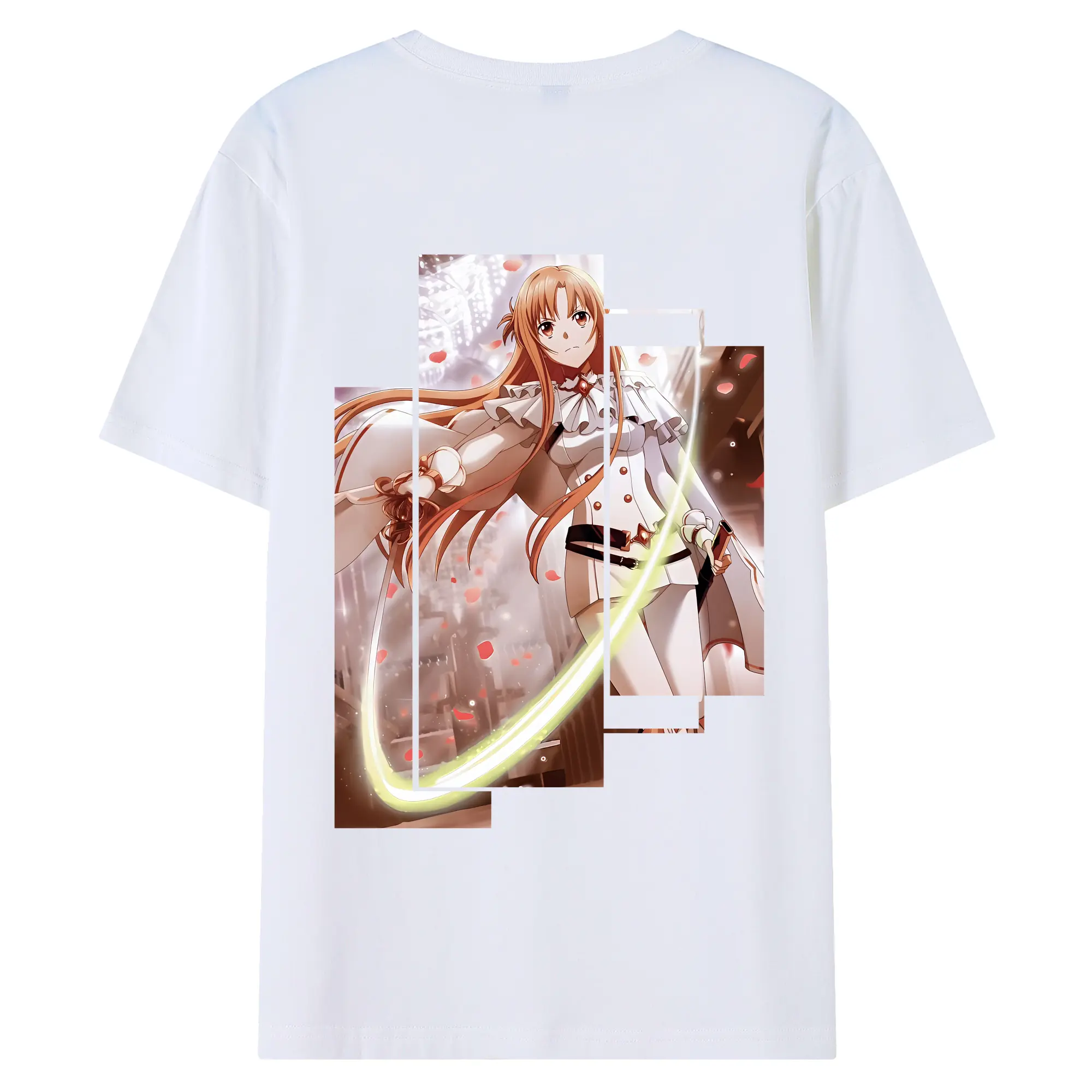 ソードアートオンライン グッズ アスナ - 綿100％ 半袖Tシャツ ・ バックプリント ・ 快適 通気性 ・ 日常使い 散歩 スポーツ用