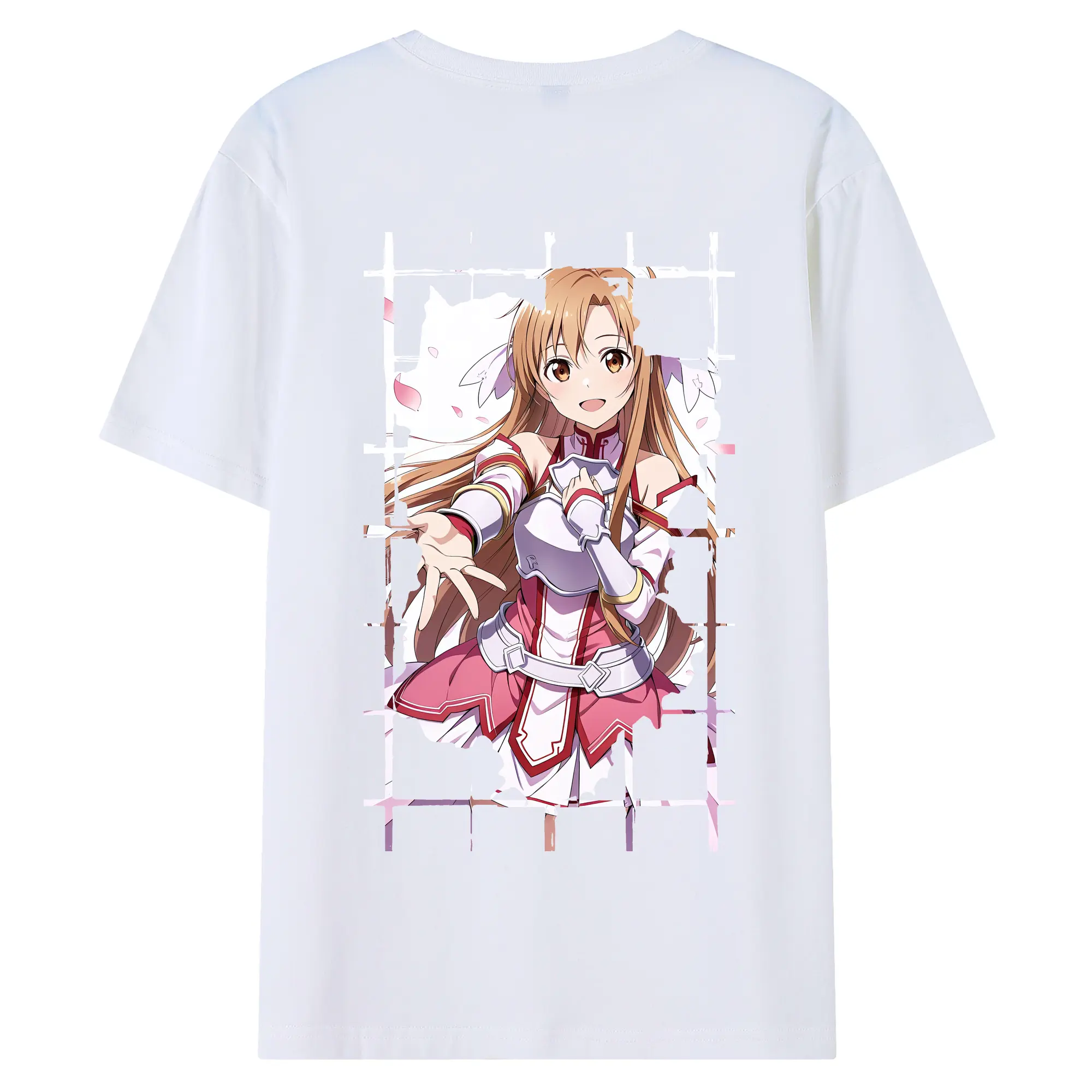 ソードアートオンライン グッズ アスナ - 綿100％ 半袖Tシャツ ・ バックプリント ・ 快適 通気性 ・ 日常使い 散歩 スポーツ用