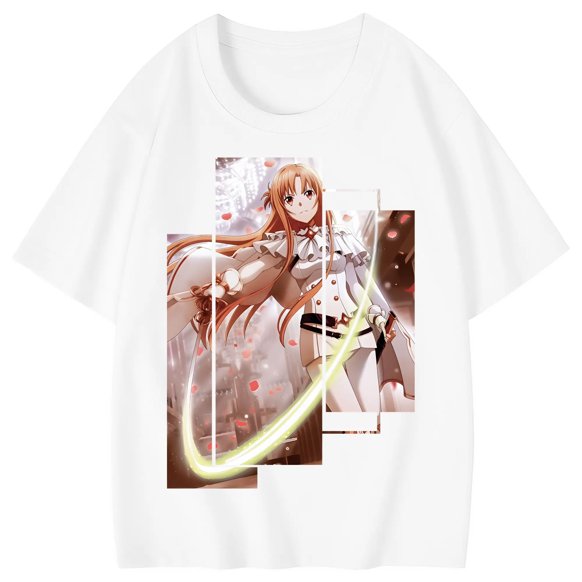 ソードアートオンライン グッズ アスナ - 綿100％ キッズTシャツ ・ フロントプリント ・ 快適 通気性 ・ スポーツ カジュアル 散歩用