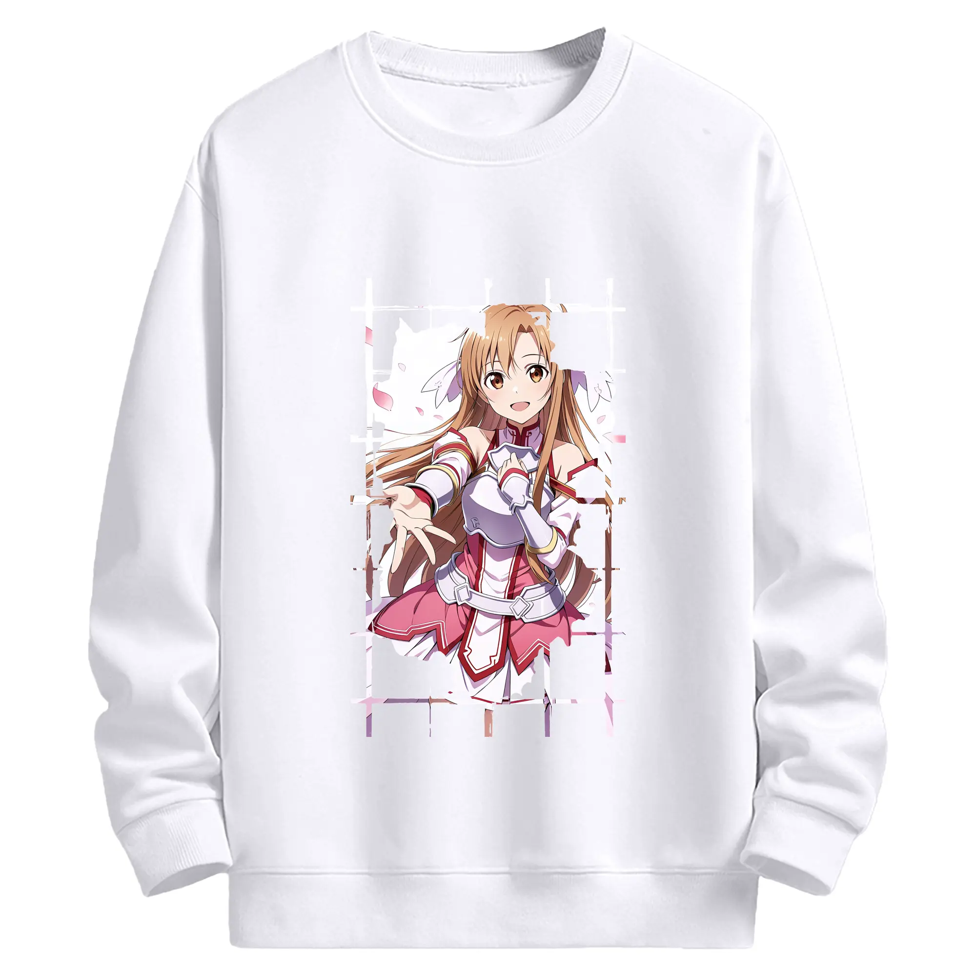 ソードアートオンライン グッズ アスナ - 高品質 クルーネック スウェット ・ コットン59％ ポリエステル41％ ・ ユニセックス 長袖 トレーナー ・ カジュアル デイリー スポーツ 散歩用