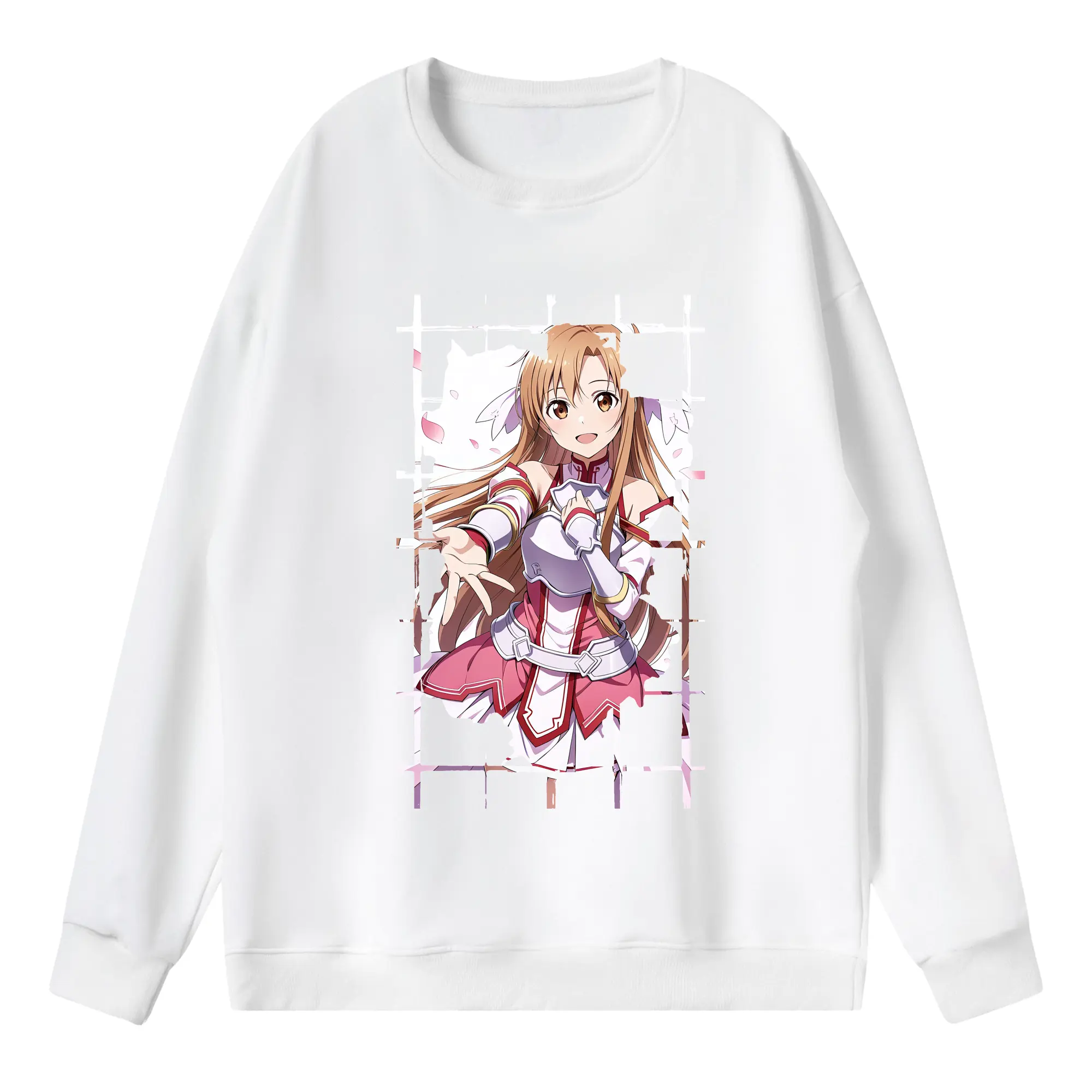 ソードアートオンライン グッズ アスナ - 薄手 クルーネック スウェット 裏毛260g · ポリエステル 春秋向け カジュアル 男女兼用 · トレーナー デイリー スポーツ 散歩に最適