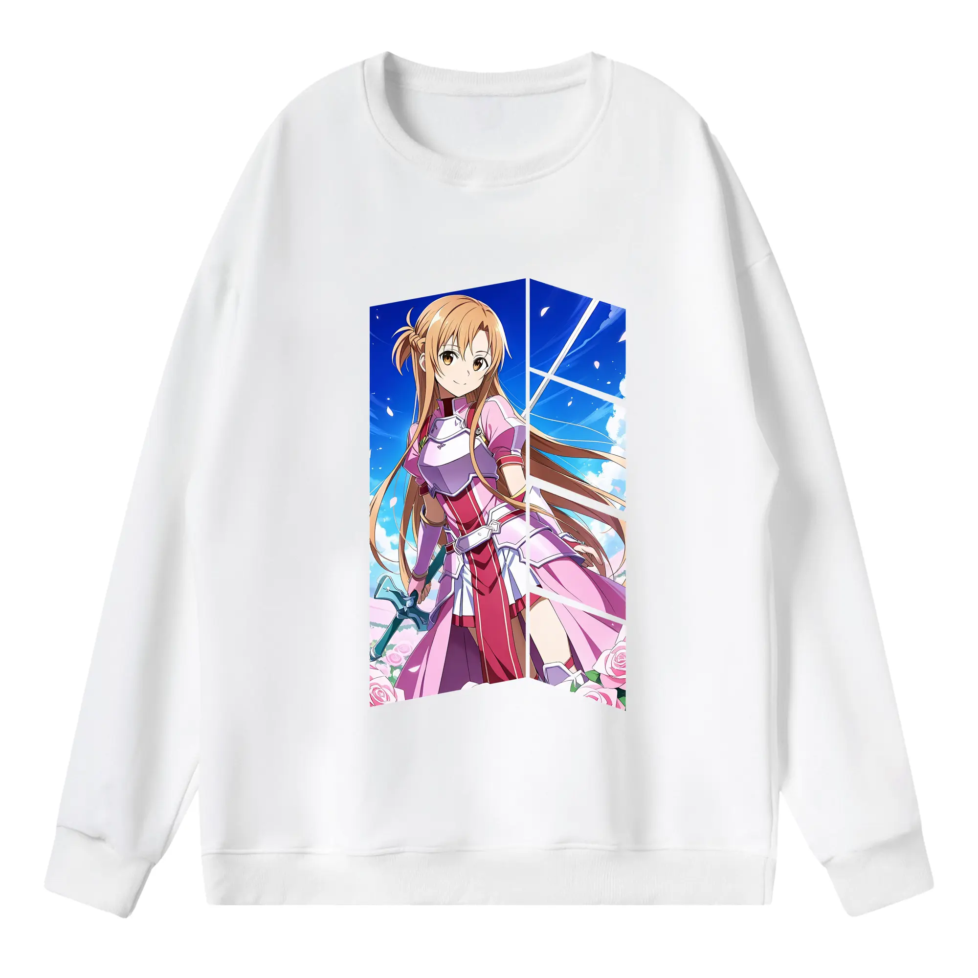 ソードアートオンライン グッズ アスナ - 薄手 クルーネック スウェット 裏毛260g · ポリエステル 春秋向け カジュアル 男女兼用 · トレーナー デイリー スポーツ 散歩に最適