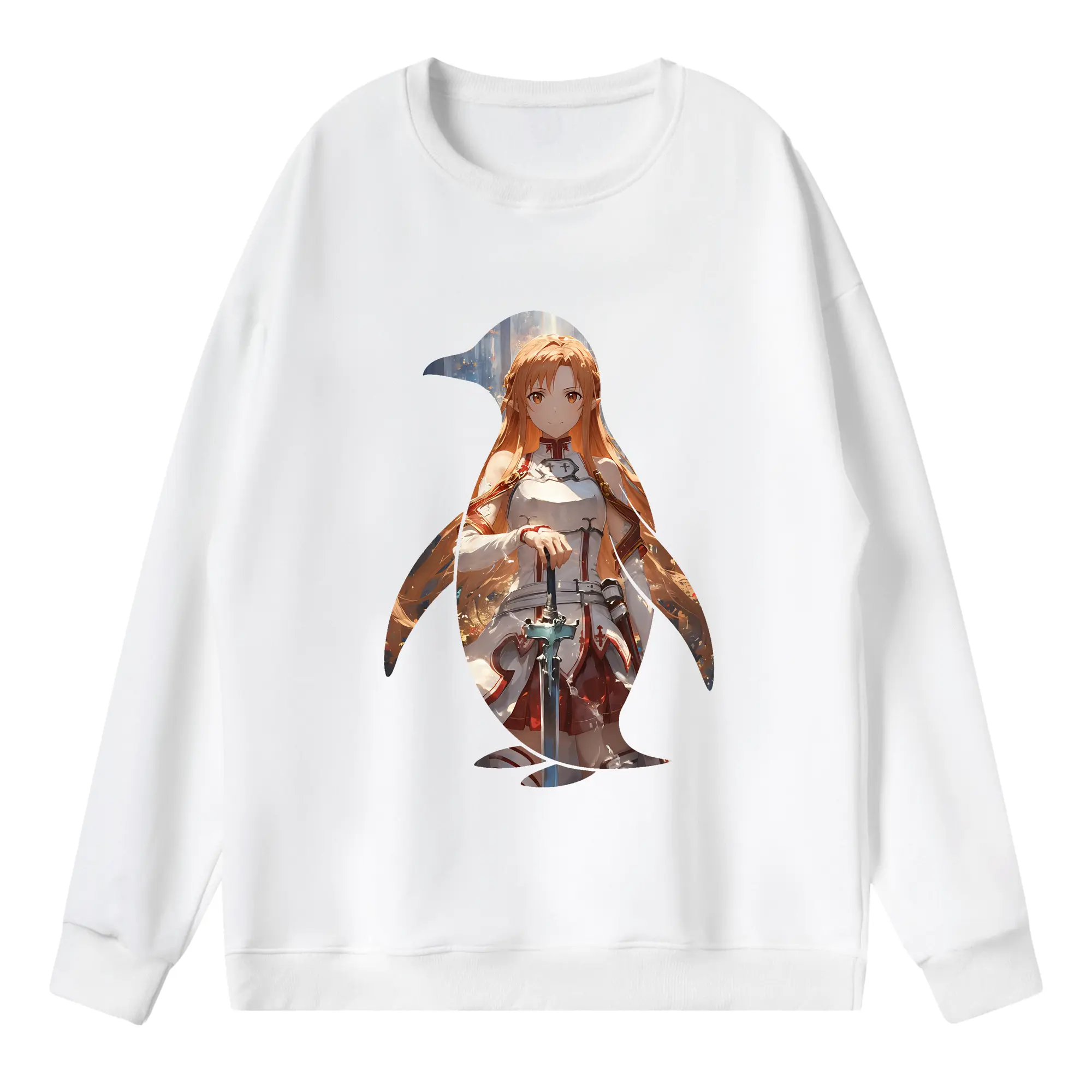 ソードアートオンライン グッズ アスナ - 薄手 クルーネック スウェット 裏毛260g · ポリエステル 春秋向け カジュアル 男女兼用 · トレーナー デイリー スポーツ 散歩に最適