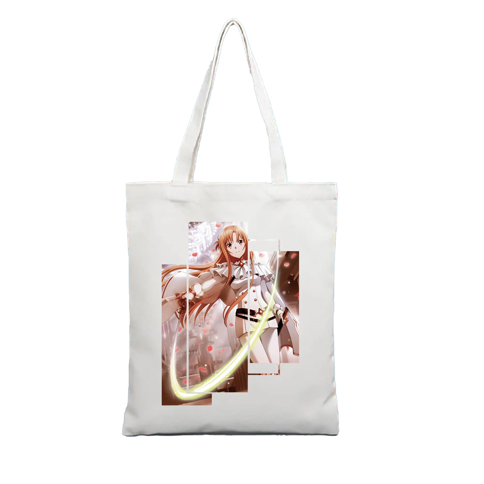 ソードアートオンライン グッズ アスナ - 縦型キャンバス手提げバッグ（トートバッグ） ・ キャンバス素材 ・ ショッピング用 ・ 軽量 丈夫 お手入れ簡単