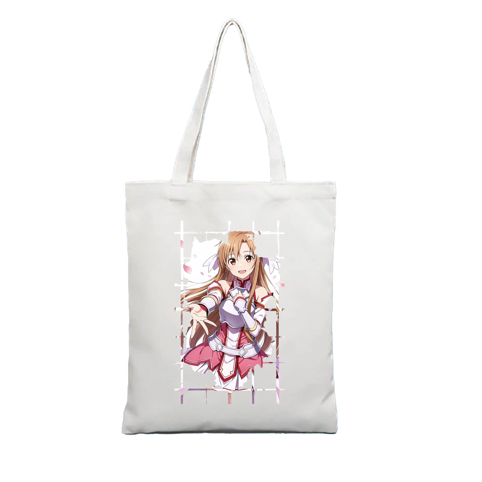 ソードアートオンライン グッズ アスナ - 縦型キャンバス手提げバッグ（トートバッグ） ・ キャンバス素材 ・ ショッピング用 ・ 軽量 丈夫 お手入れ簡単