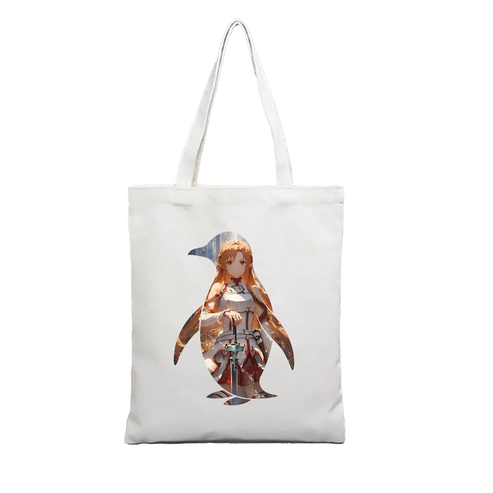 ソードアートオンライン グッズ アスナ - 縦型キャンバス手提げバッグ（トートバッグ） ・ キャンバス素材 ・ ショッピング用 ・ 軽量 丈夫 お手入れ簡単