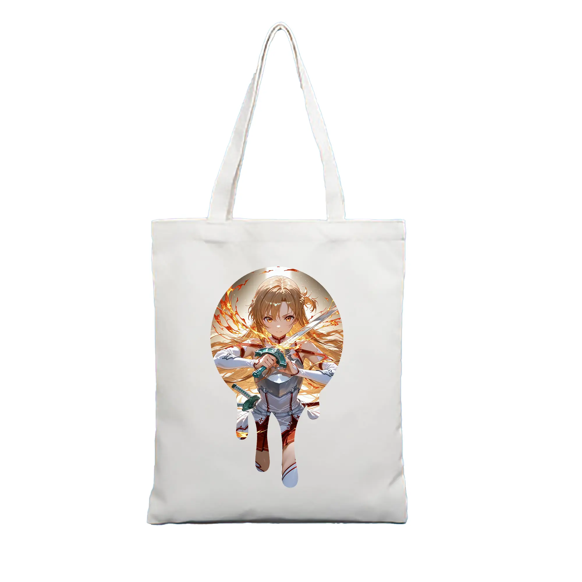 ソードアートオンライン グッズ アスナ - 縦型キャンバス手提げバッグ（トートバッグ） ・ キャンバス素材 ・ ショッピング用 ・ 軽量 丈夫 お手入れ簡単