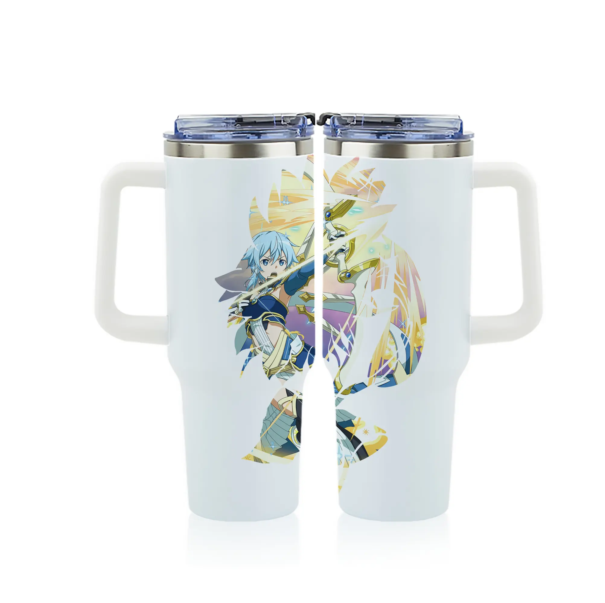 ソードアートオンライン グッズ シノン - 1200mL フルプリント車用タンブラー ・ 304ステンレス 内側 ・ 201ステンレス 外側 ・ 保温 保冷 ・ 通勤 ドライブ アウトドア用