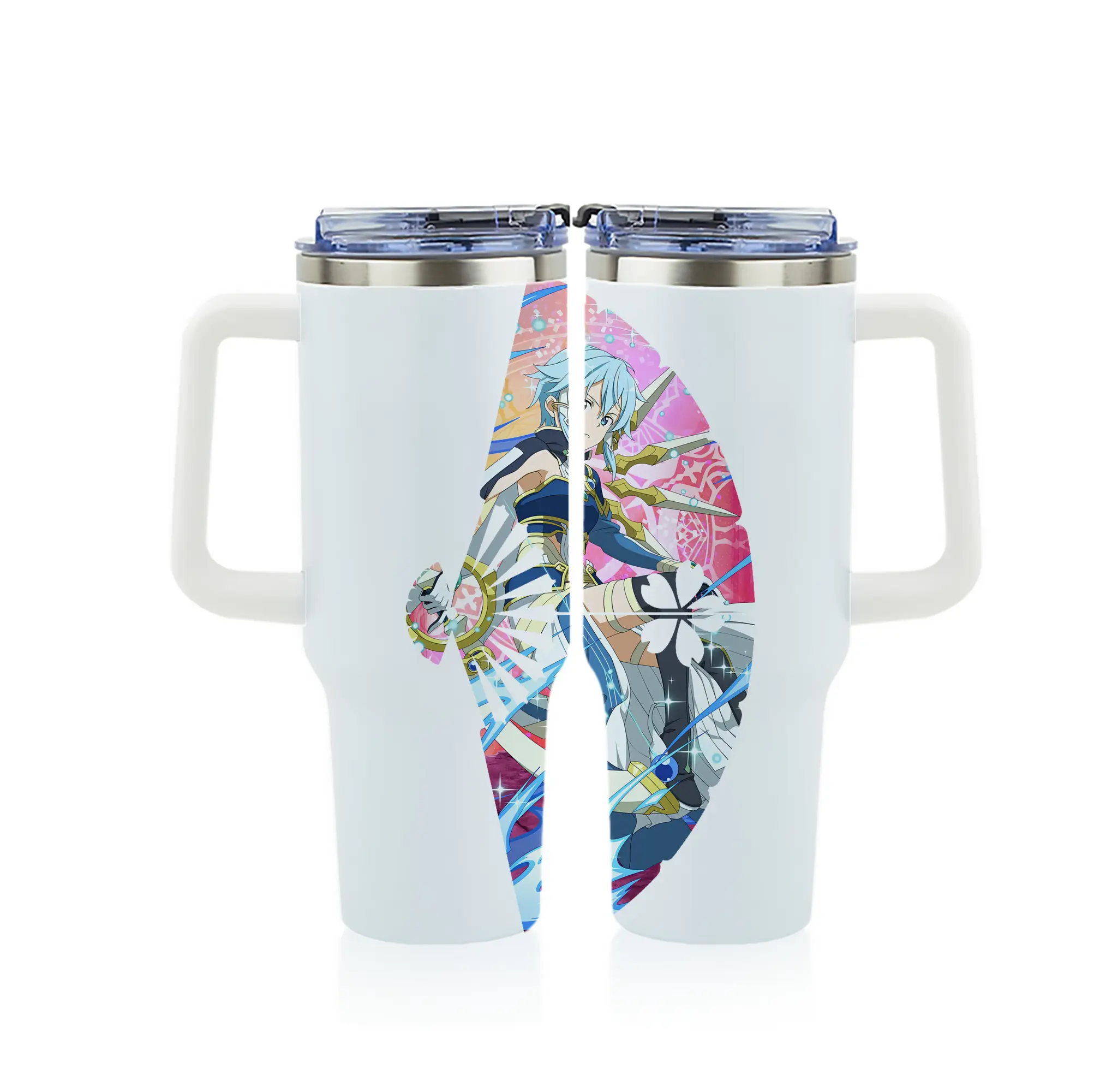 ソードアートオンライン グッズ シノン - 1200mL フルプリント車用タンブラー ・ 304ステンレス 内側 ・ 201ステンレス 外側 ・ 保温 保冷 ・ 通勤 ドライブ アウトドア用