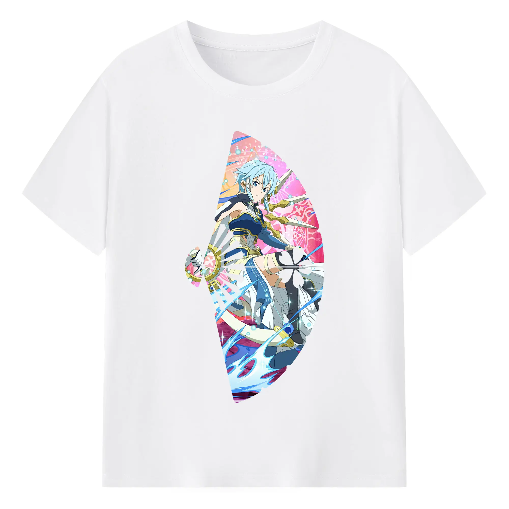 ソードアートオンライン グッズ シノン - 綿100％ 半袖Tシャツ ・ フロントプリント ・ 快適 通気性 ・ 日常使い 散歩 スポーツ用