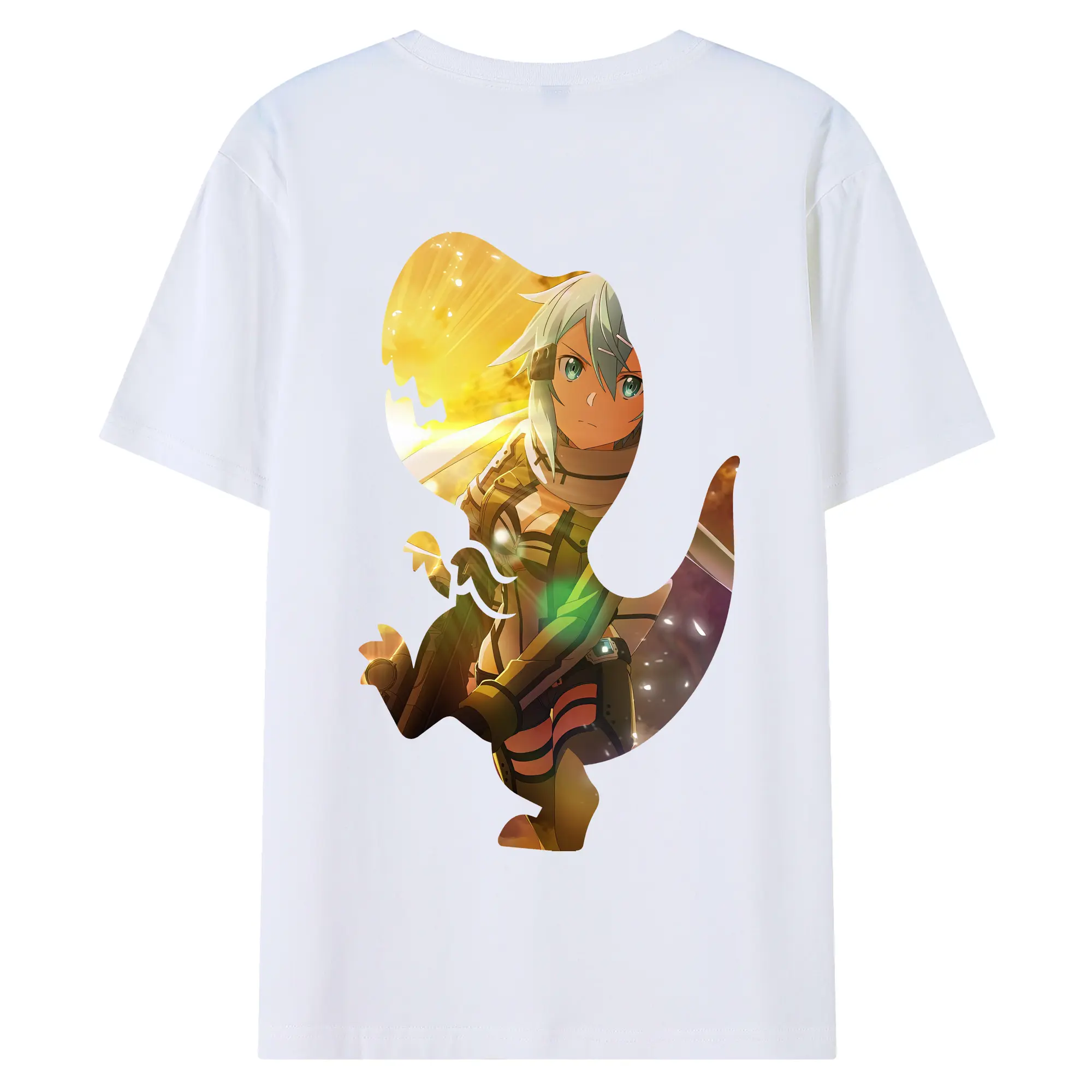 ソードアートオンライン グッズ シノン - 綿100％ 半袖Tシャツ ・ バックプリント ・ 快適 通気性 ・ 日常使い 散歩 スポーツ用