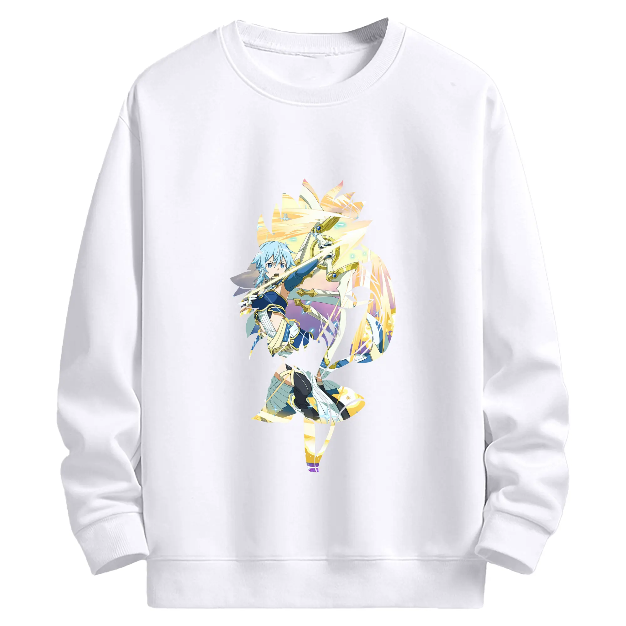 ソードアートオンライン グッズ シノン - 高品質 クルーネック スウェット ・ コットン59％ ポリエステル41％ ・ ユニセックス 長袖 トレーナー ・ カジュアル デイリー スポーツ 散歩用
