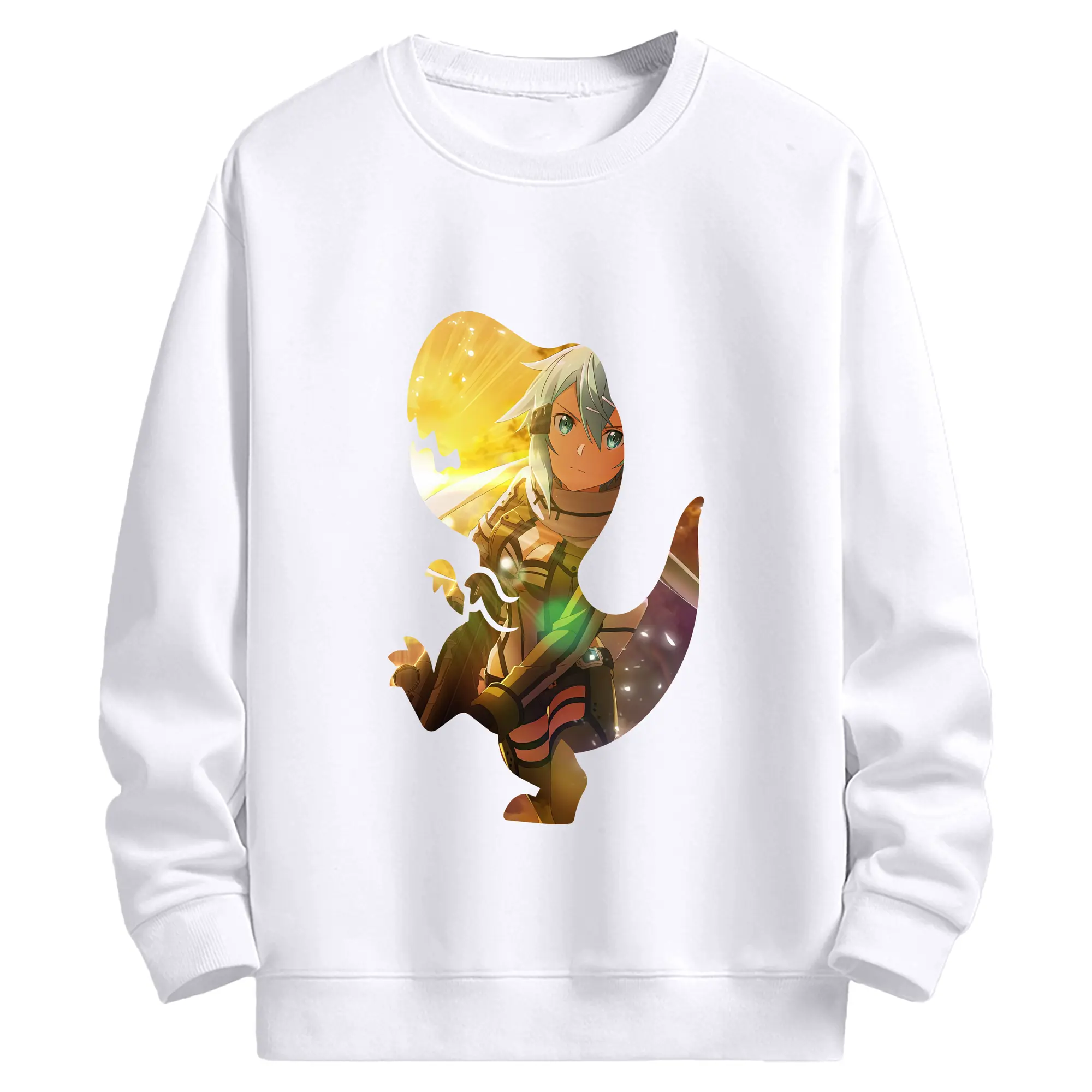 ソードアートオンライン グッズ シノン - 高品質 クルーネック スウェット ・ コットン59％ ポリエステル41％ ・ ユニセックス 長袖 トレーナー ・ カジュアル デイリー スポーツ 散歩用