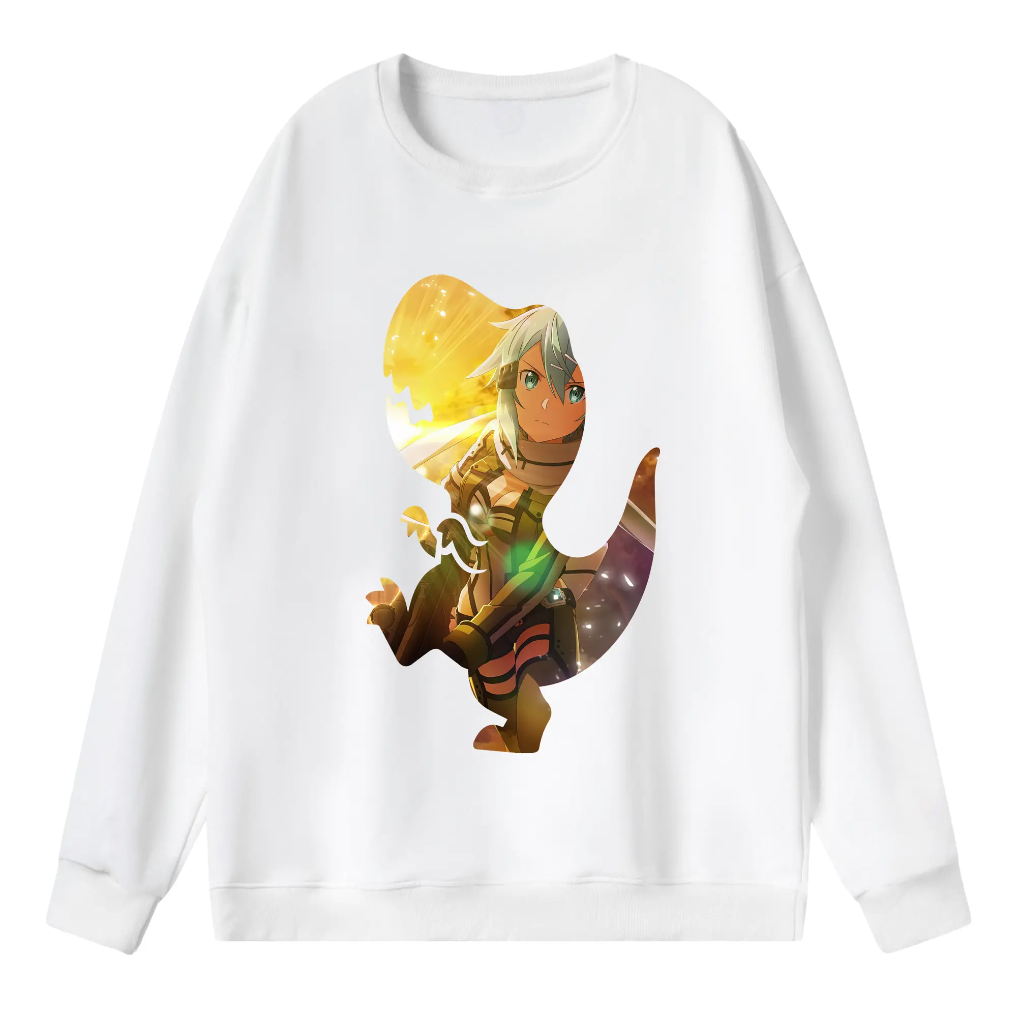 ソードアートオンライン グッズ シノン - 薄手 クルーネック スウェット 裏毛260g · ポリエステル 春秋向け カジュアル 男女兼用 · トレーナー デイリー スポーツ 散歩に最適