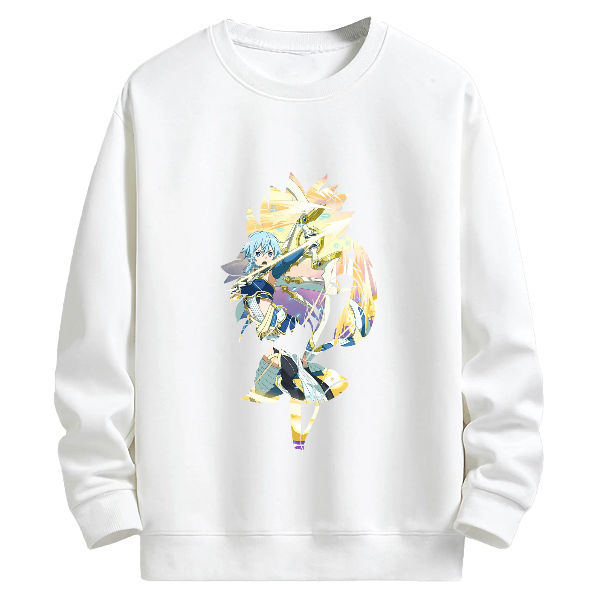 ソードアートオンライン グッズ シノン - キッズ クルーネックスウェットシャツ ・ フロントプリント ・ 綿80％ ポリエステル20％ ・ 快適 通学 スポーツ 日常使い お散歩用
