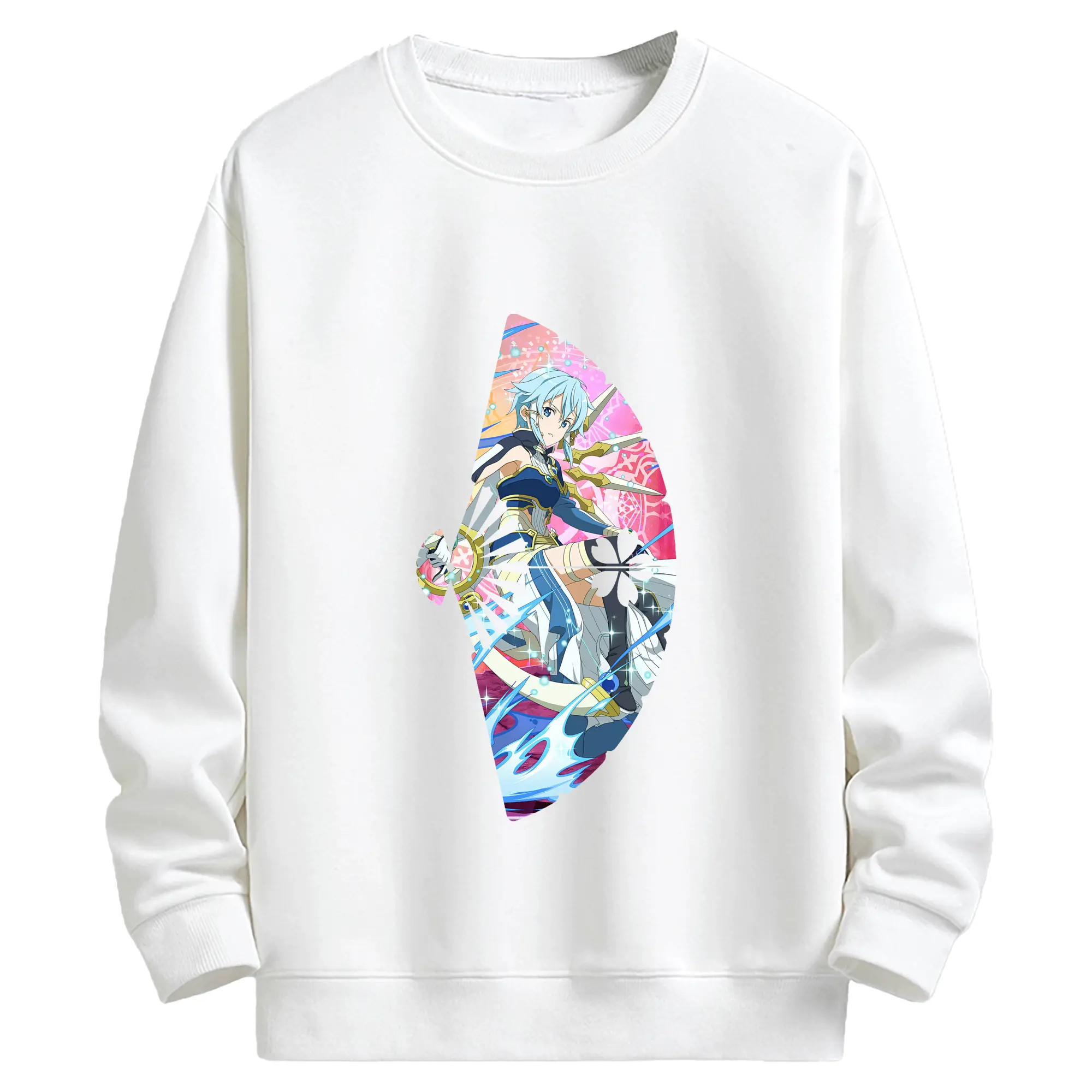 ソードアートオンライン グッズ シノン - キッズ クルーネックスウェットシャツ ・ フロントプリント ・ 綿80％ ポリエステル20％ ・ 快適 通学 スポーツ 日常使い お散歩用