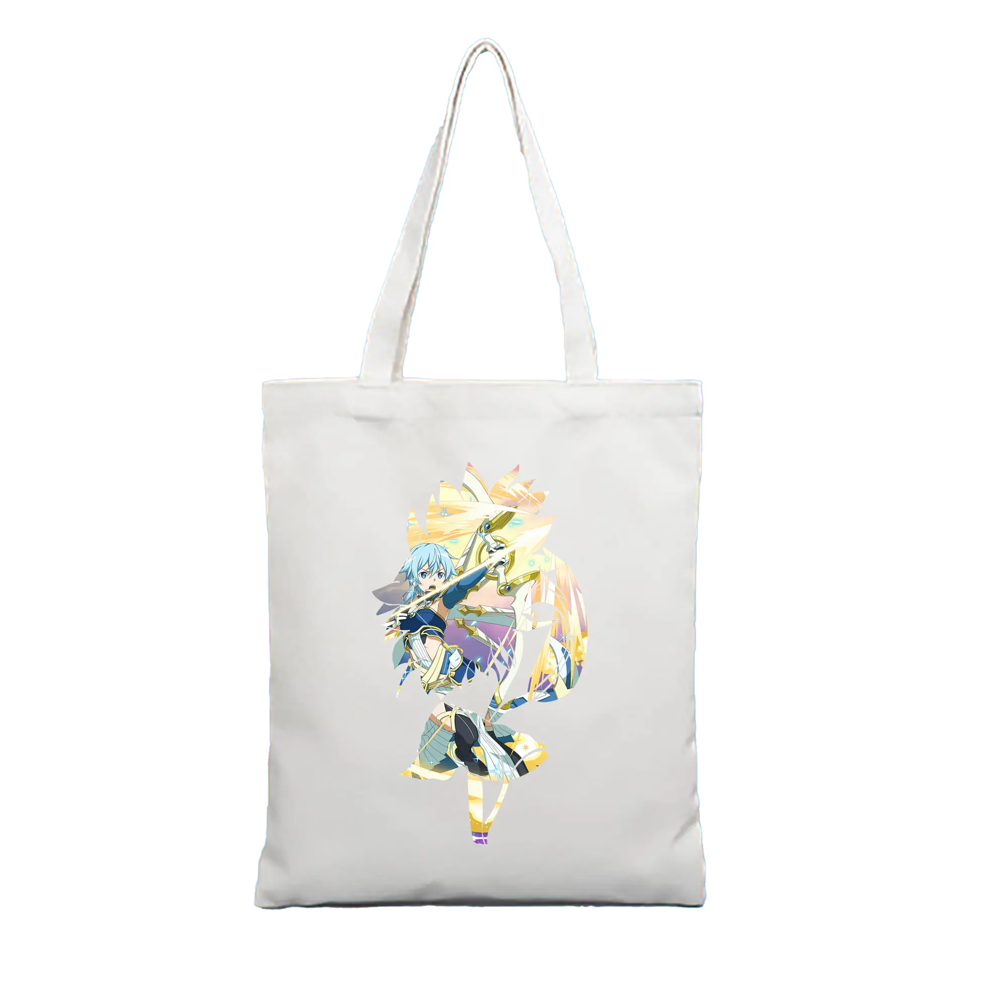 ソードアートオンライン グッズ シノン - 縦型キャンバス手提げバッグ（トートバッグ） ・ キャンバス素材 ・ ショッピング用 ・ 軽量 丈夫 お手入れ簡単