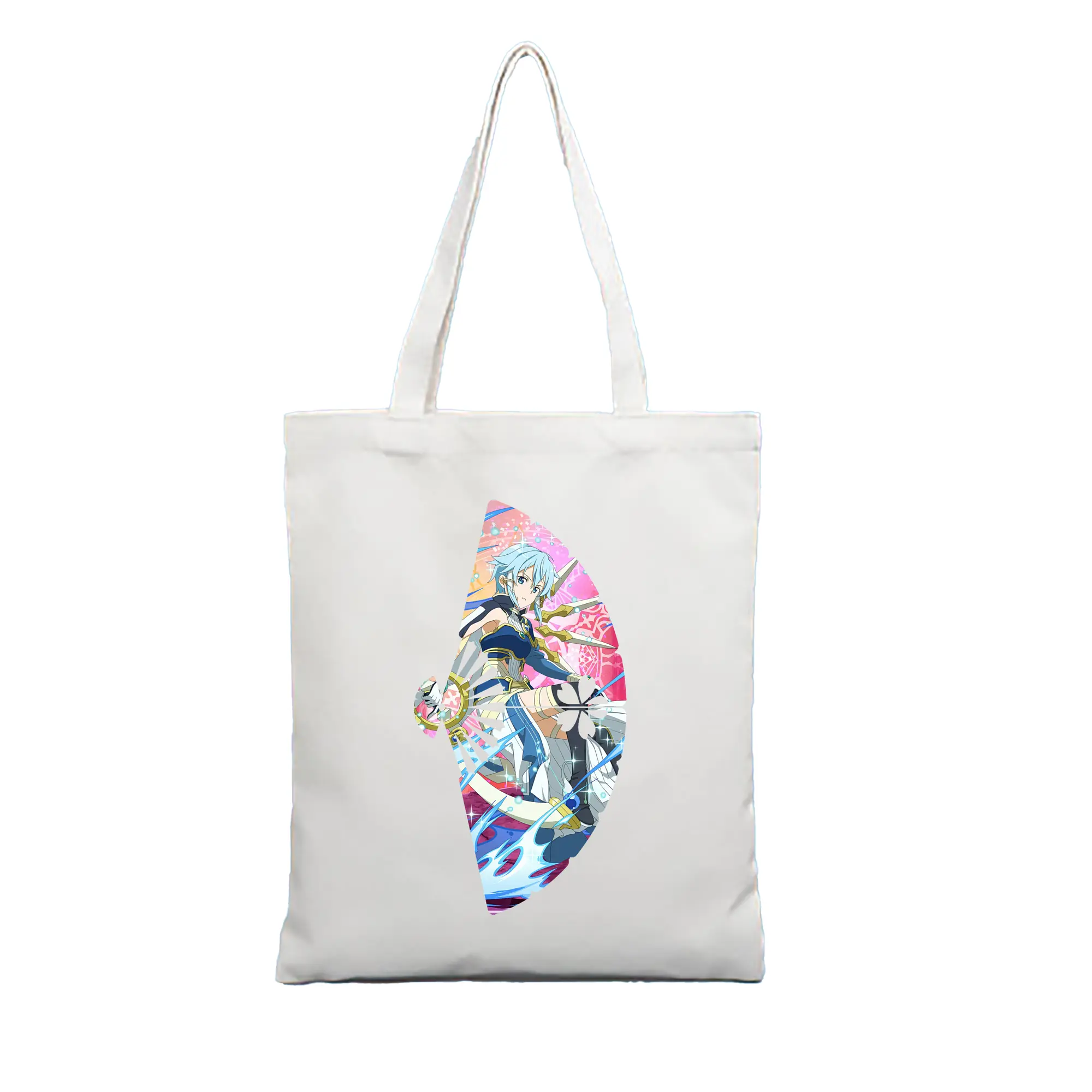 ソードアートオンライン グッズ シノン - 縦型キャンバス手提げバッグ（トートバッグ） ・ キャンバス素材 ・ ショッピング用 ・ 軽量 丈夫 お手入れ簡単