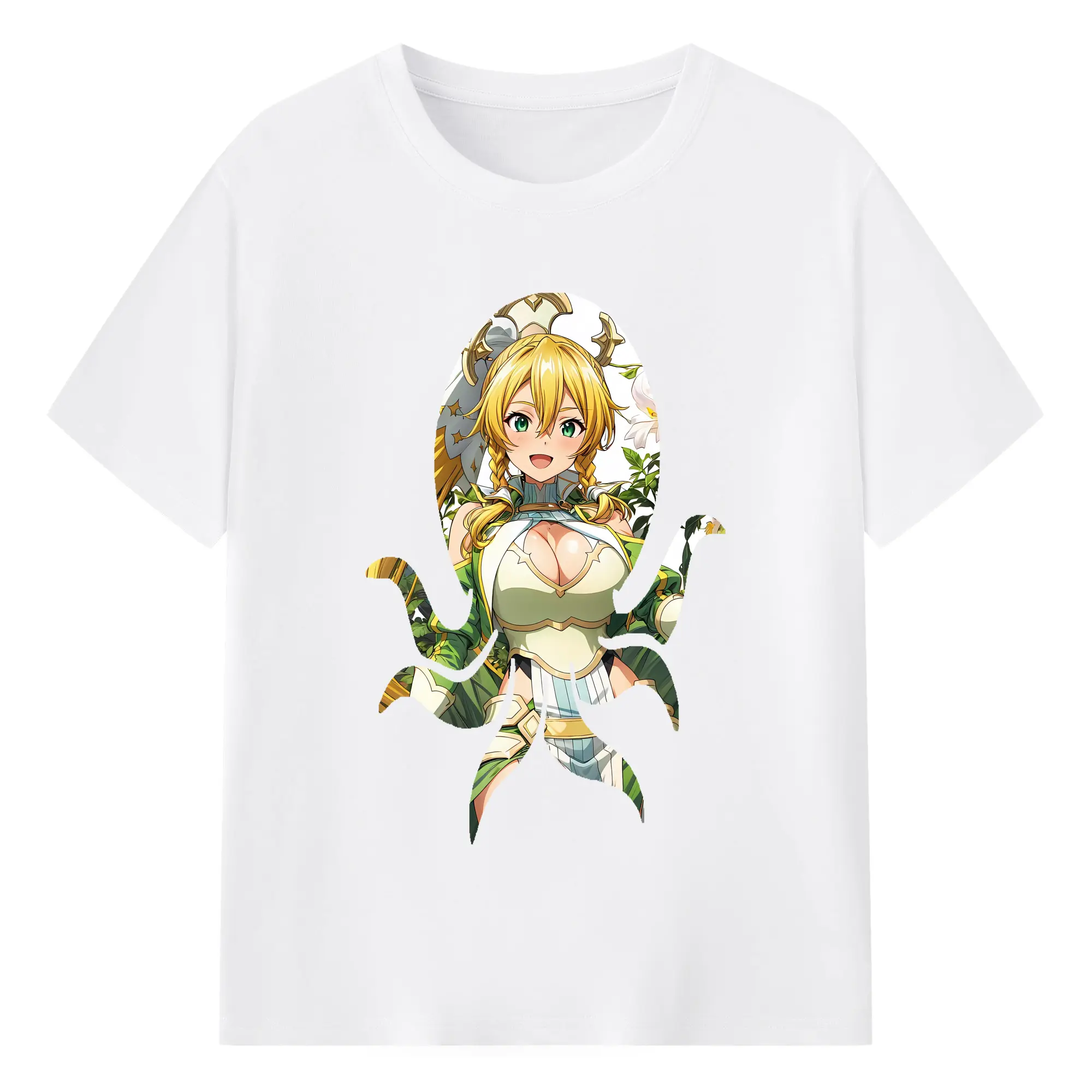 ソードアートオンライン グッズ リーファ - 綿100％ 半袖Tシャツ ・ フロントプリント ・ 快適 通気性 ・ 日常使い 散歩 スポーツ用