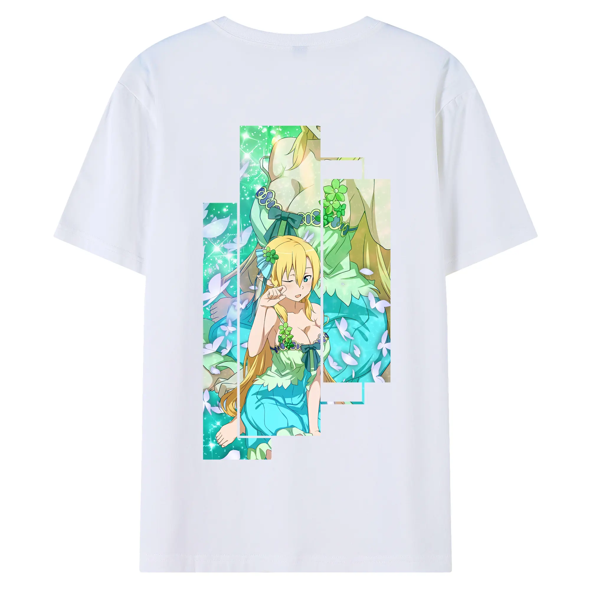 ソードアートオンライン グッズ リーファ - 綿100％ 半袖Tシャツ ・ バックプリント ・ 快適 通気性 ・ 日常使い 散歩 スポーツ用