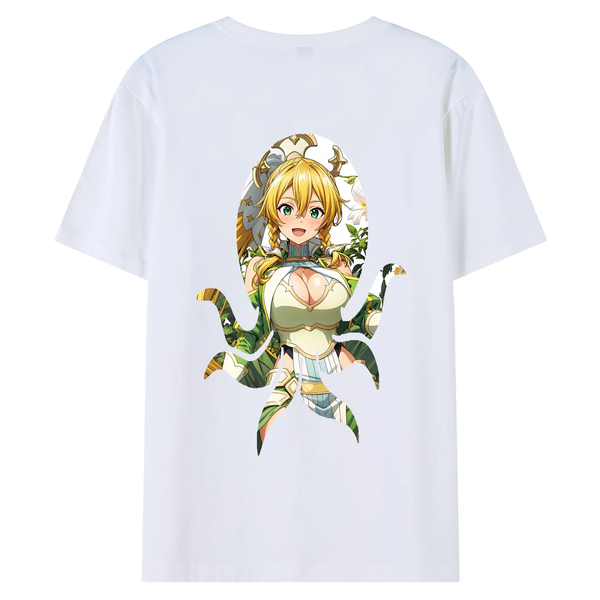 ソードアートオンライン グッズ リーファ - 綿100％ 半袖Tシャツ ・ バックプリント ・ 快適 通気性 ・ 日常使い 散歩 スポーツ用