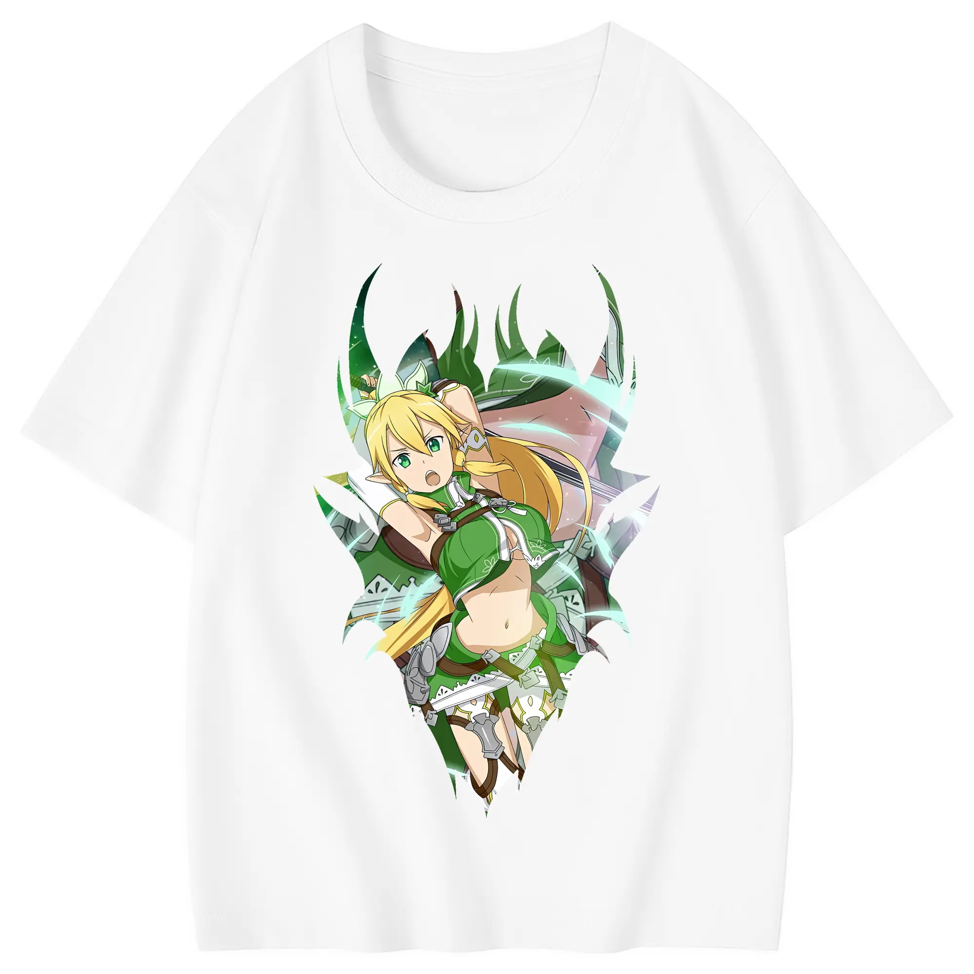 ソードアートオンライン グッズ リーファ - 綿100％ キッズTシャツ ・ フロントプリント ・ 快適 通気性 ・ スポーツ カジュアル 散歩用