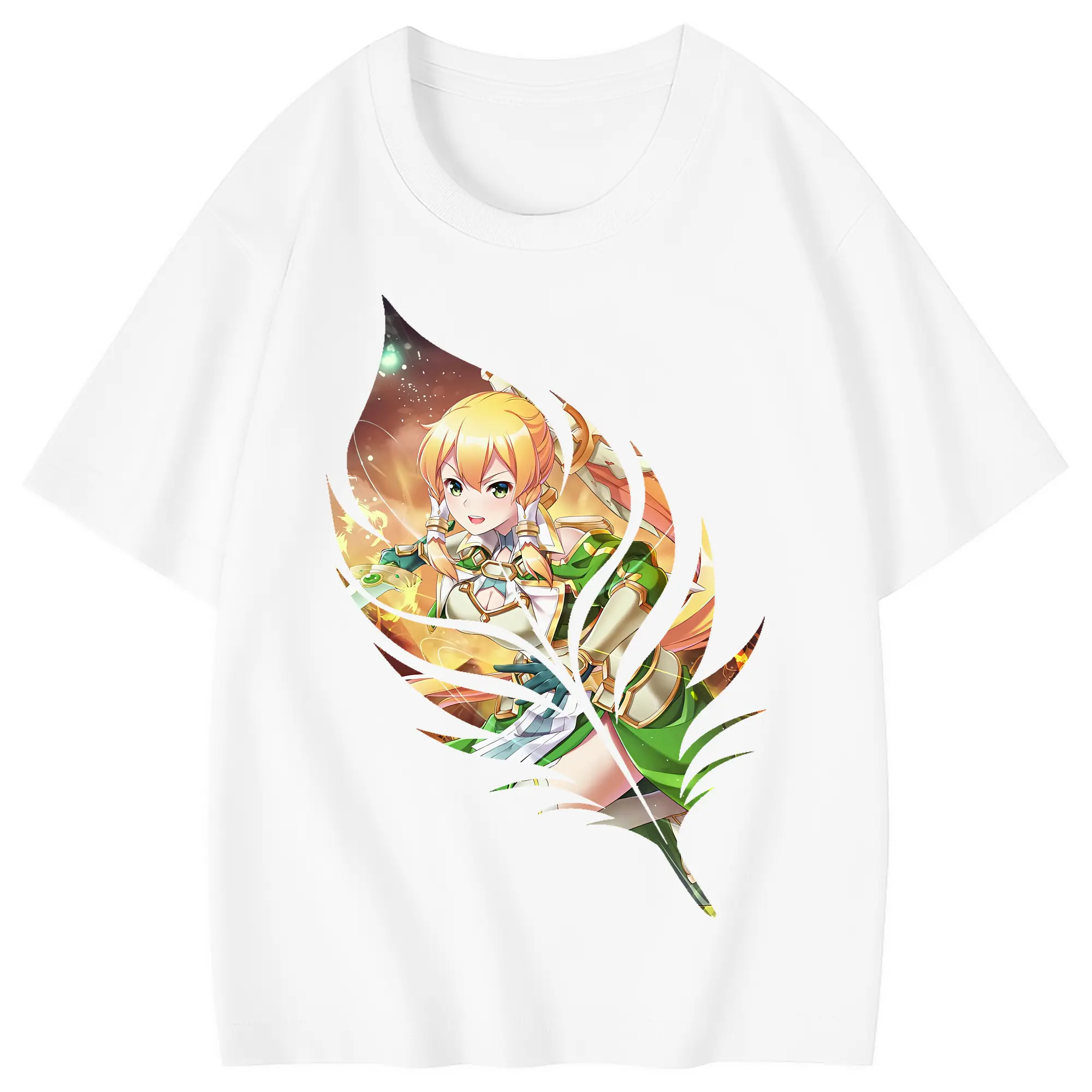 ソードアートオンライン グッズ リーファ - 綿100％ キッズTシャツ ・ フロントプリント ・ 快適 通気性 ・ スポーツ カジュアル 散歩用