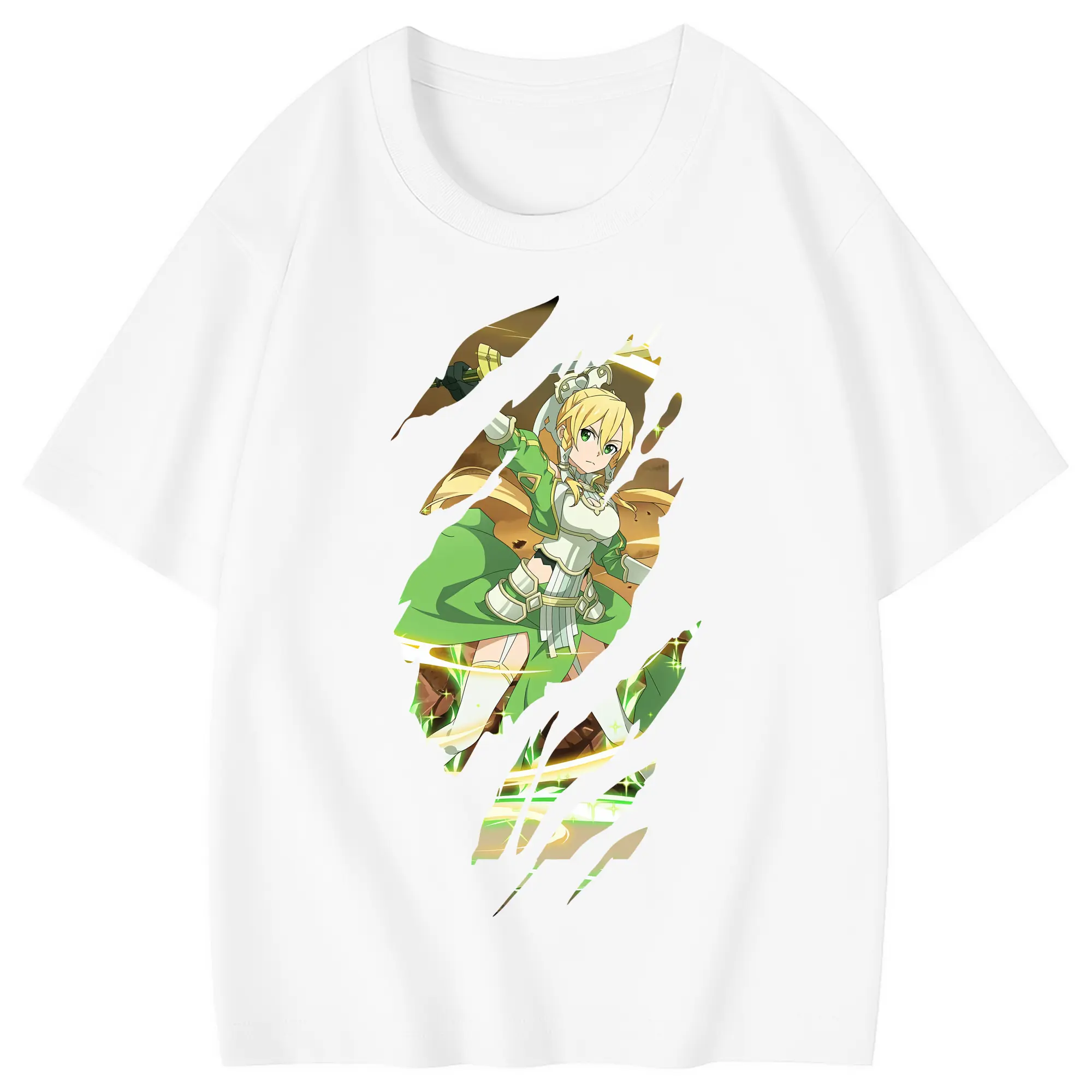 ソードアートオンライン グッズ リーファ - 綿100％ キッズTシャツ ・ フロントプリント ・ 快適 通気性 ・ スポーツ カジュアル 散歩用