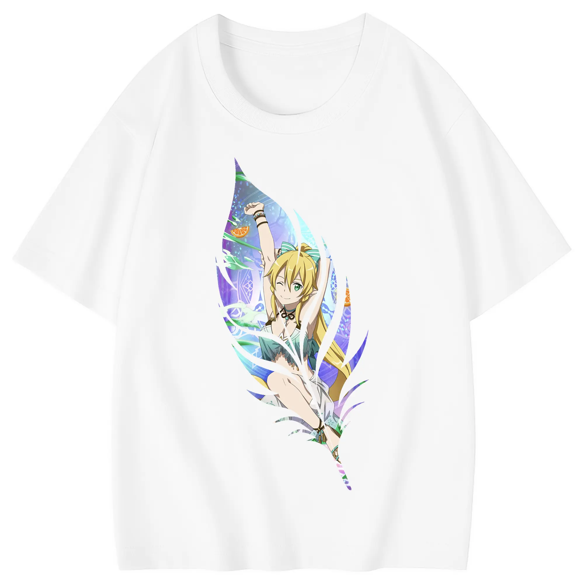ソードアートオンライン グッズ リーファ - 綿100％ キッズTシャツ ・ フロントプリント ・ 快適 通気性 ・ スポーツ カジュアル 散歩用