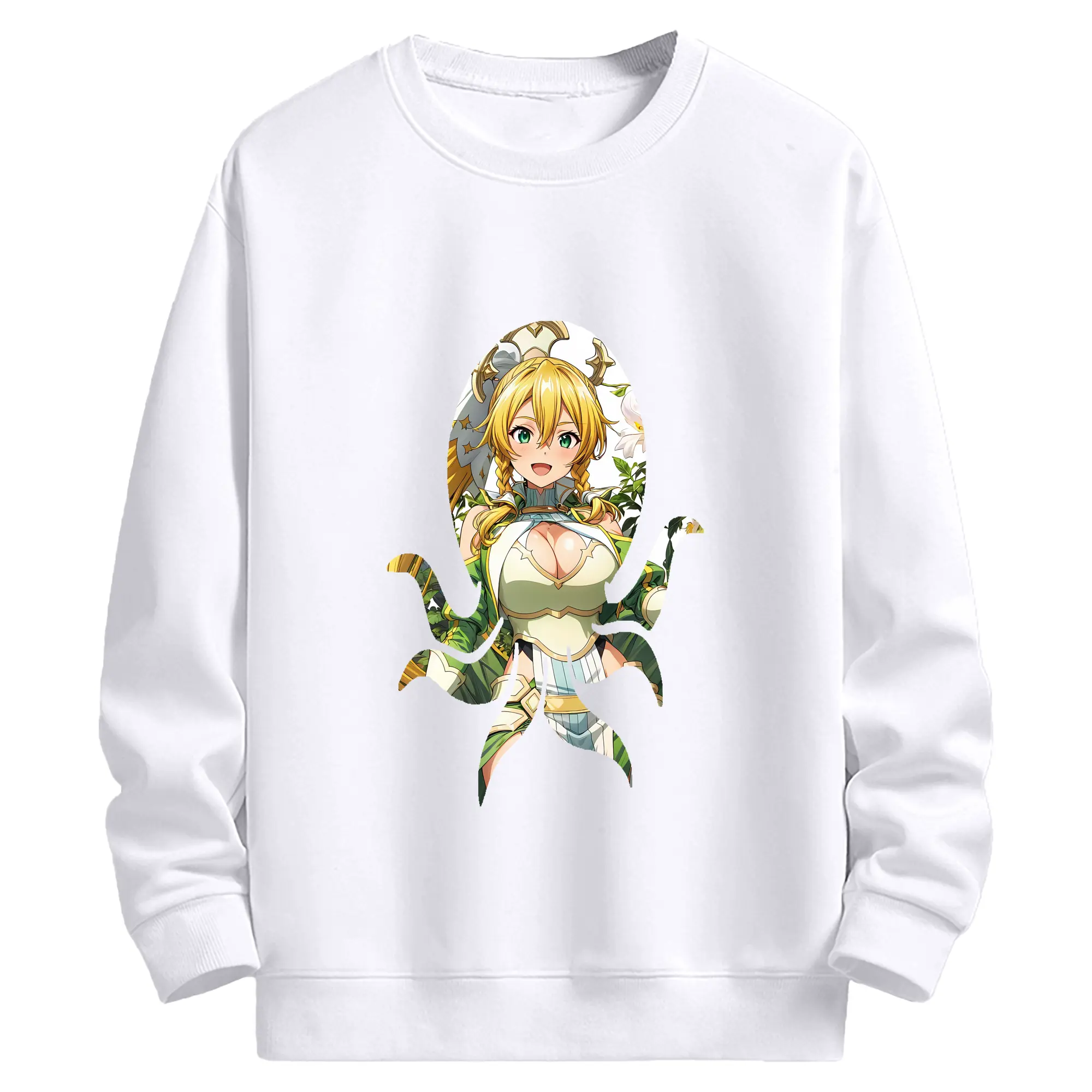 ソードアートオンライン グッズ リーファ - 高品質 クルーネック スウェット ・ コットン59％ ポリエステル41％ ・ ユニセックス 長袖 トレーナー ・ カジュアル デイリー スポーツ 散歩用