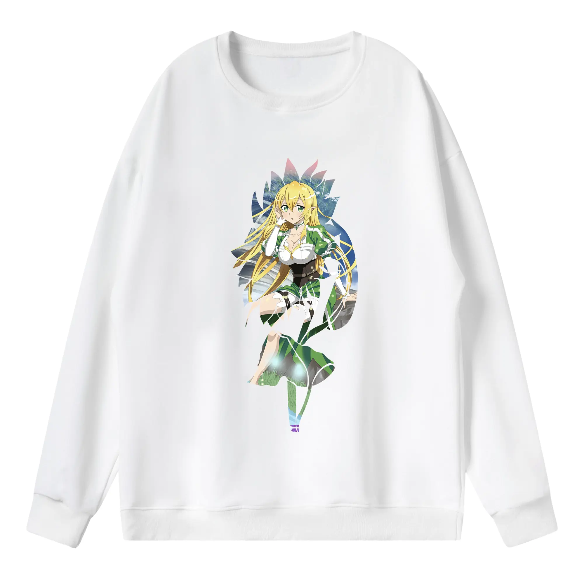 ソードアートオンライン グッズ リーファ - 薄手 クルーネック スウェット 裏毛260g · ポリエステル 春秋向け カジュアル 男女兼用 · トレーナー デイリー スポーツ 散歩に最適