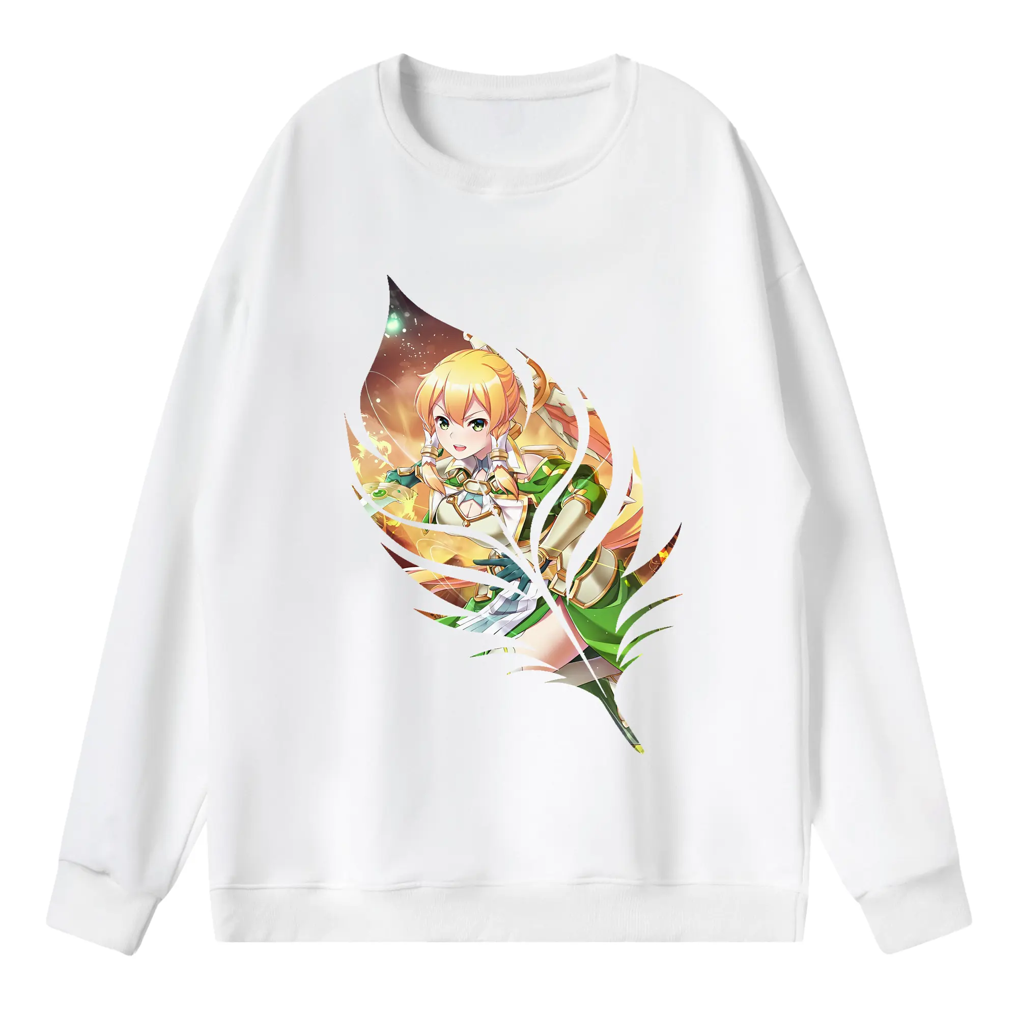 ソードアートオンライン グッズ リーファ - 薄手 クルーネック スウェット 裏毛260g · ポリエステル 春秋向け カジュアル 男女兼用 · トレーナー デイリー スポーツ 散歩に最適