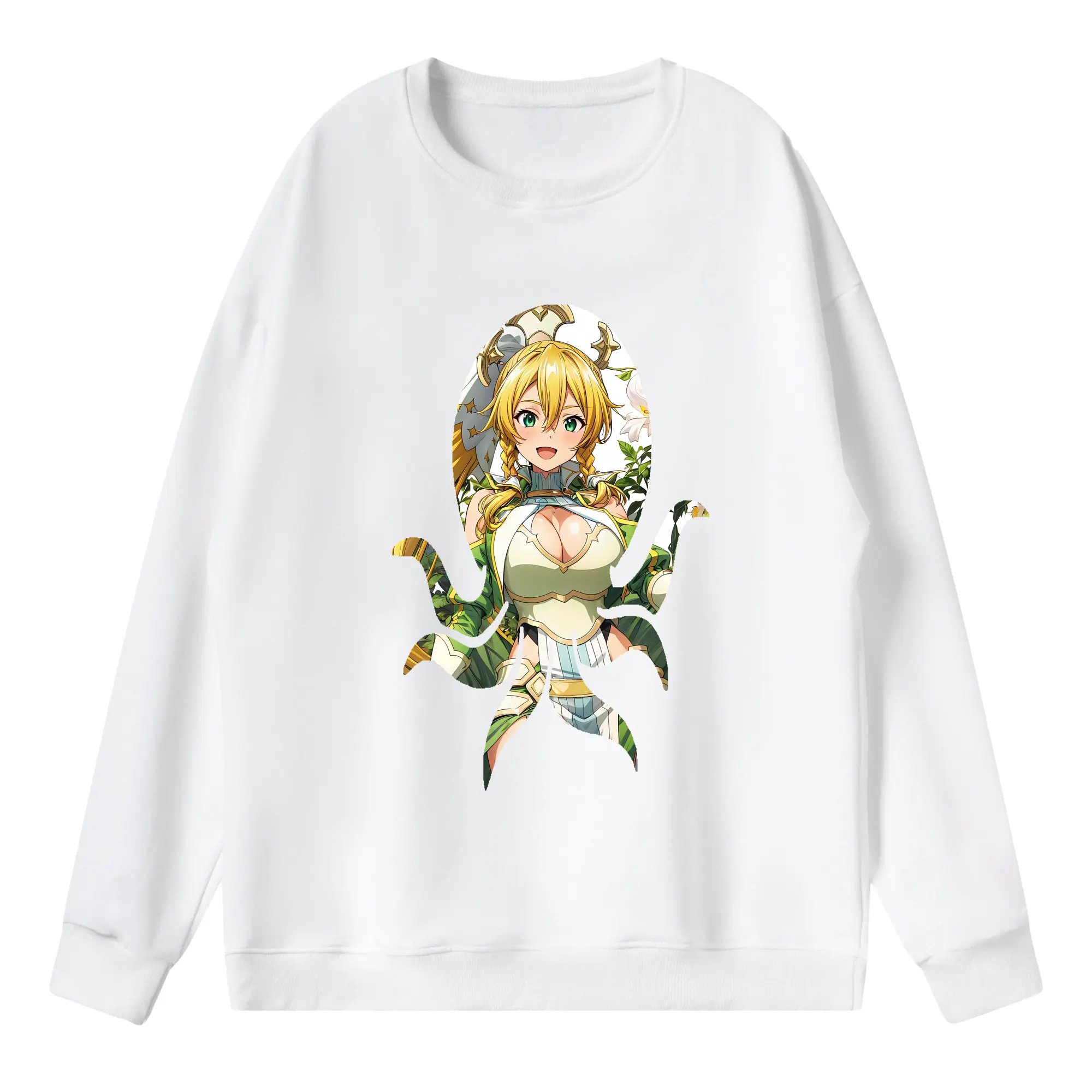 ソードアートオンライン グッズ リーファ - 薄手 クルーネック スウェット 裏毛260g · ポリエステル 春秋向け カジュアル 男女兼用 · トレーナー デイリー スポーツ 散歩に最適