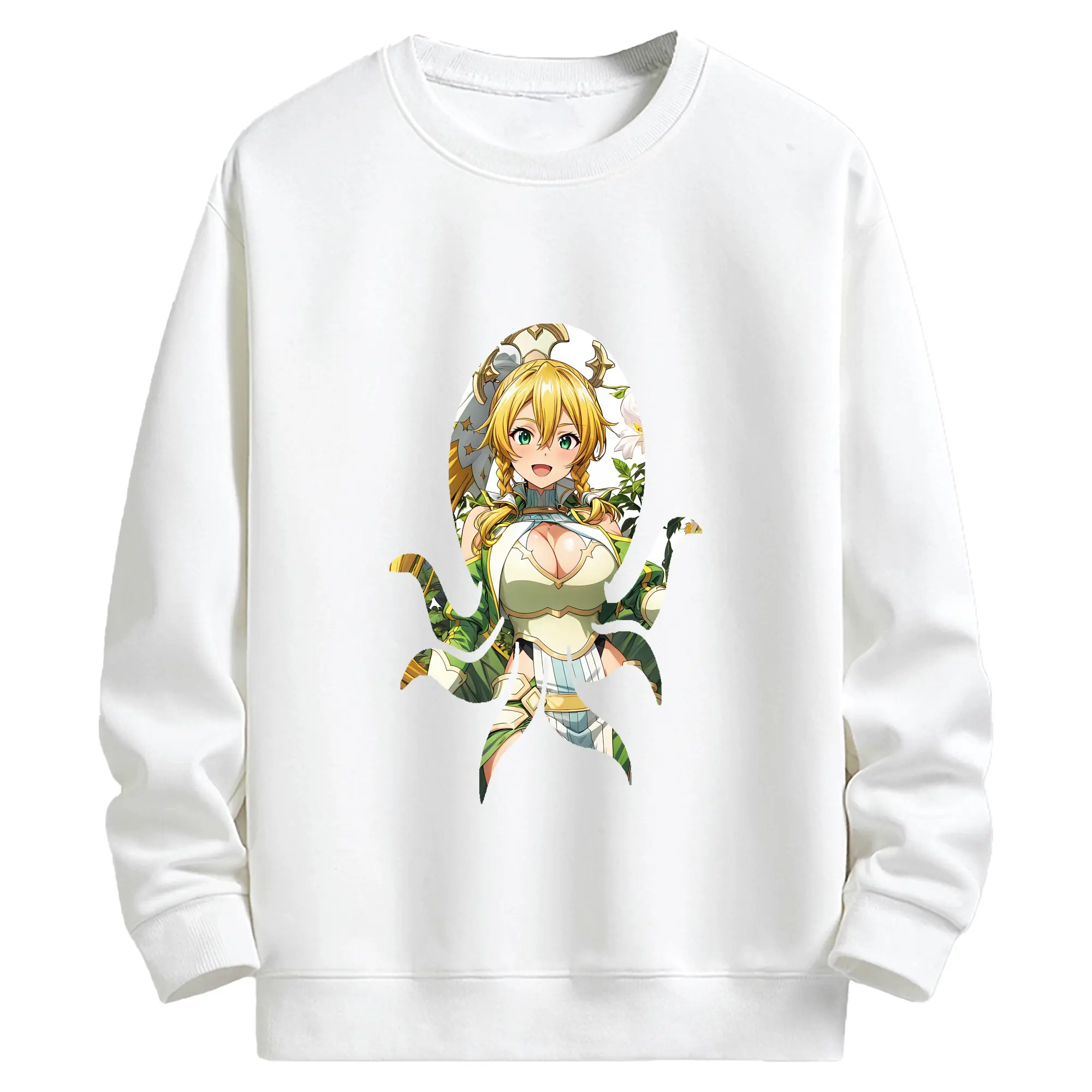 ソードアートオンライン グッズ リーファ - キッズ クルーネックスウェットシャツ ・ フロントプリント ・ 綿80％ ポリエステル20％ ・ 快適 通学 スポーツ 日常使い お散歩用