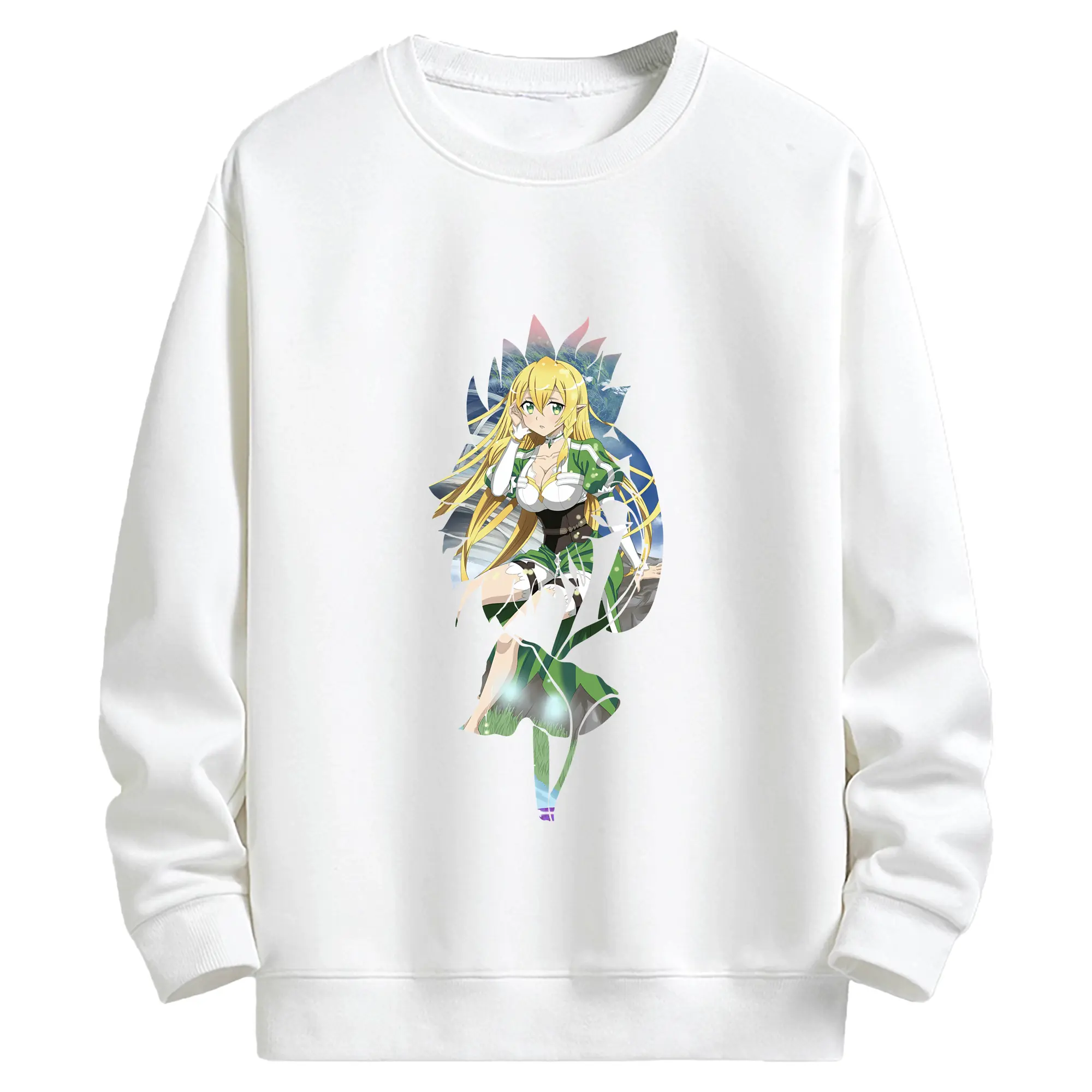 ソードアートオンライン グッズ リーファ - キッズ クルーネックスウェットシャツ ・ フロントプリント ・ 綿80％ ポリエステル20％ ・ 快適 通学 スポーツ 日常使い お散歩用