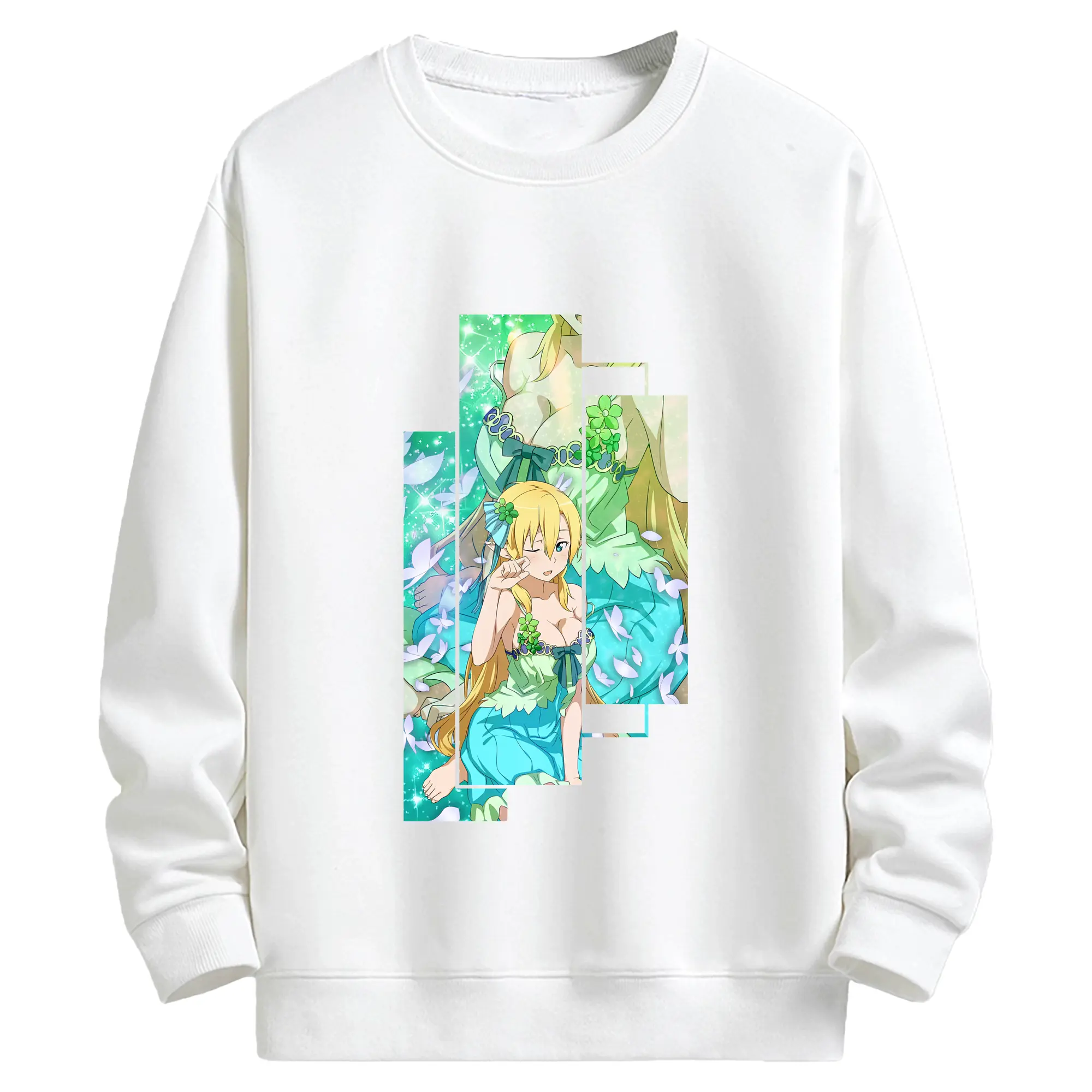 ソードアートオンライン グッズ リーファ - キッズ クルーネックスウェットシャツ ・ フロントプリント ・ 綿80％ ポリエステル20％ ・ 快適 通学 スポーツ 日常使い お散歩用