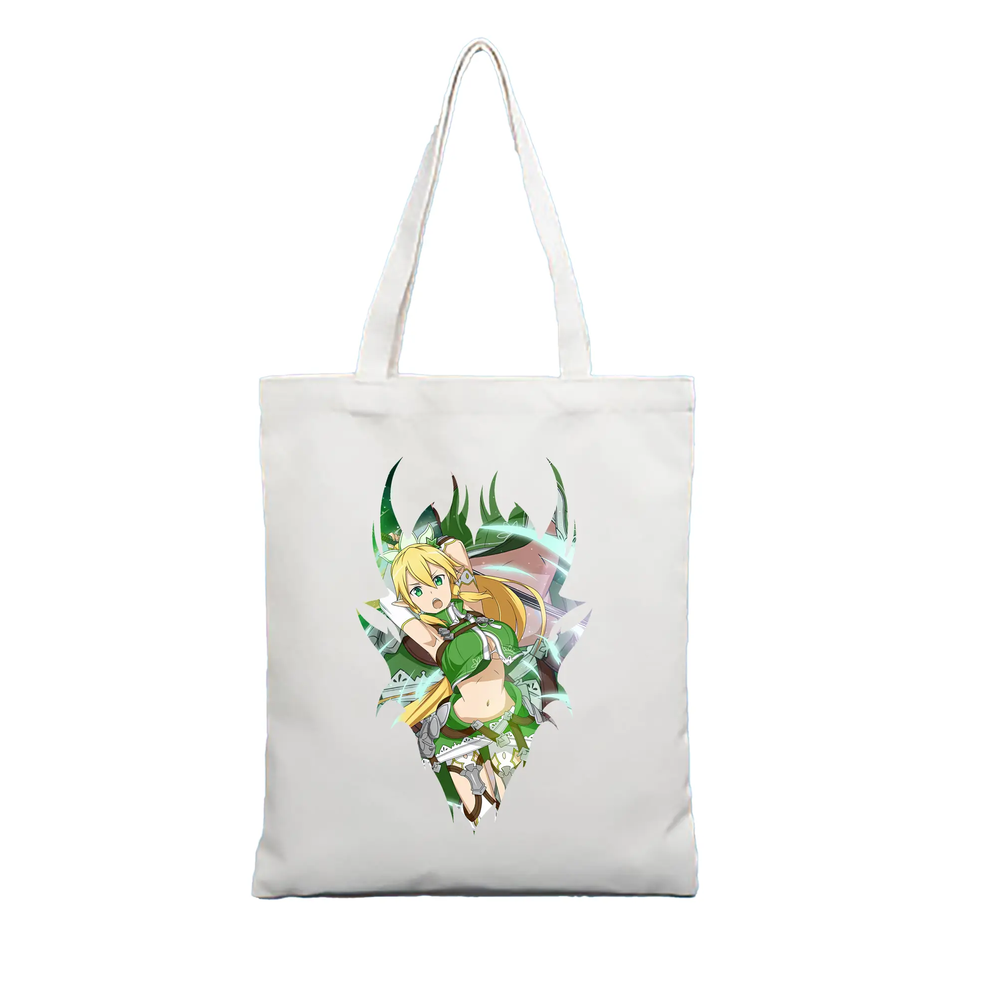 ソードアートオンライン グッズ リーファ - 縦型キャンバス手提げバッグ（トートバッグ） ・ キャンバス素材 ・ ショッピング用 ・ 軽量 丈夫 お手入れ簡単